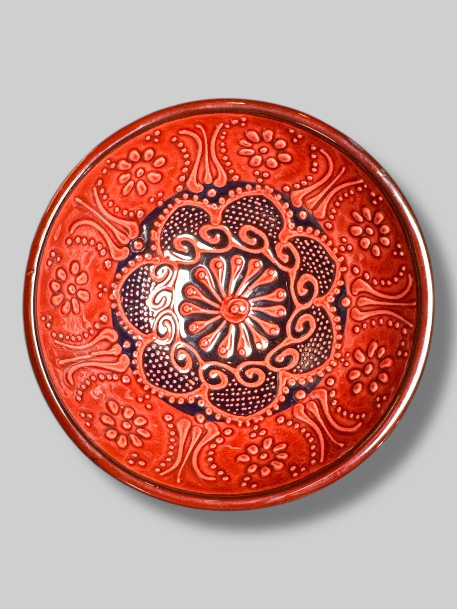 4” beautiful brownish red ceramic bowl