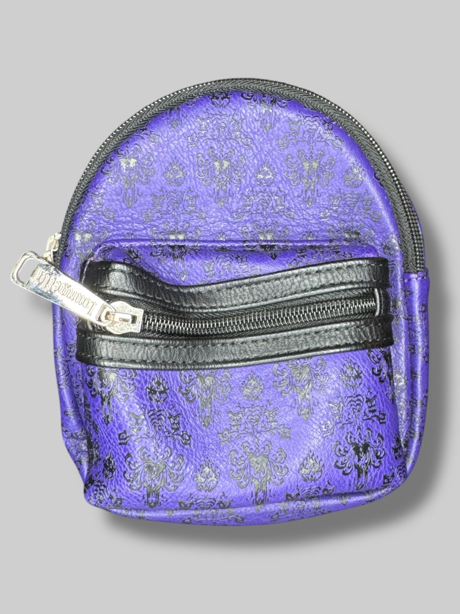 6.5” by 5” rare mini Disney Parks x Loungefly  purple and black backpack (missing wrist strap)