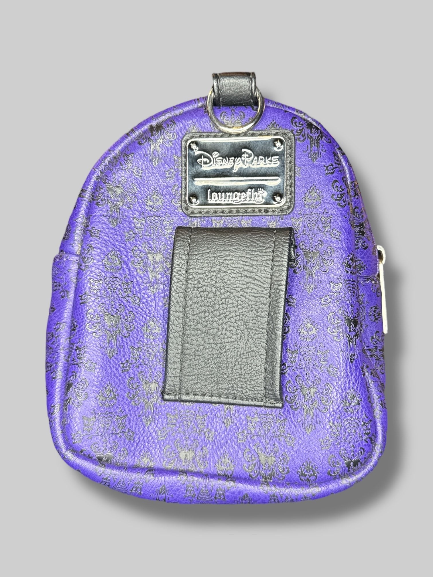 6.5” by 5” rare mini Disney Parks x Loungefly  purple and black backpack (missing wrist strap)