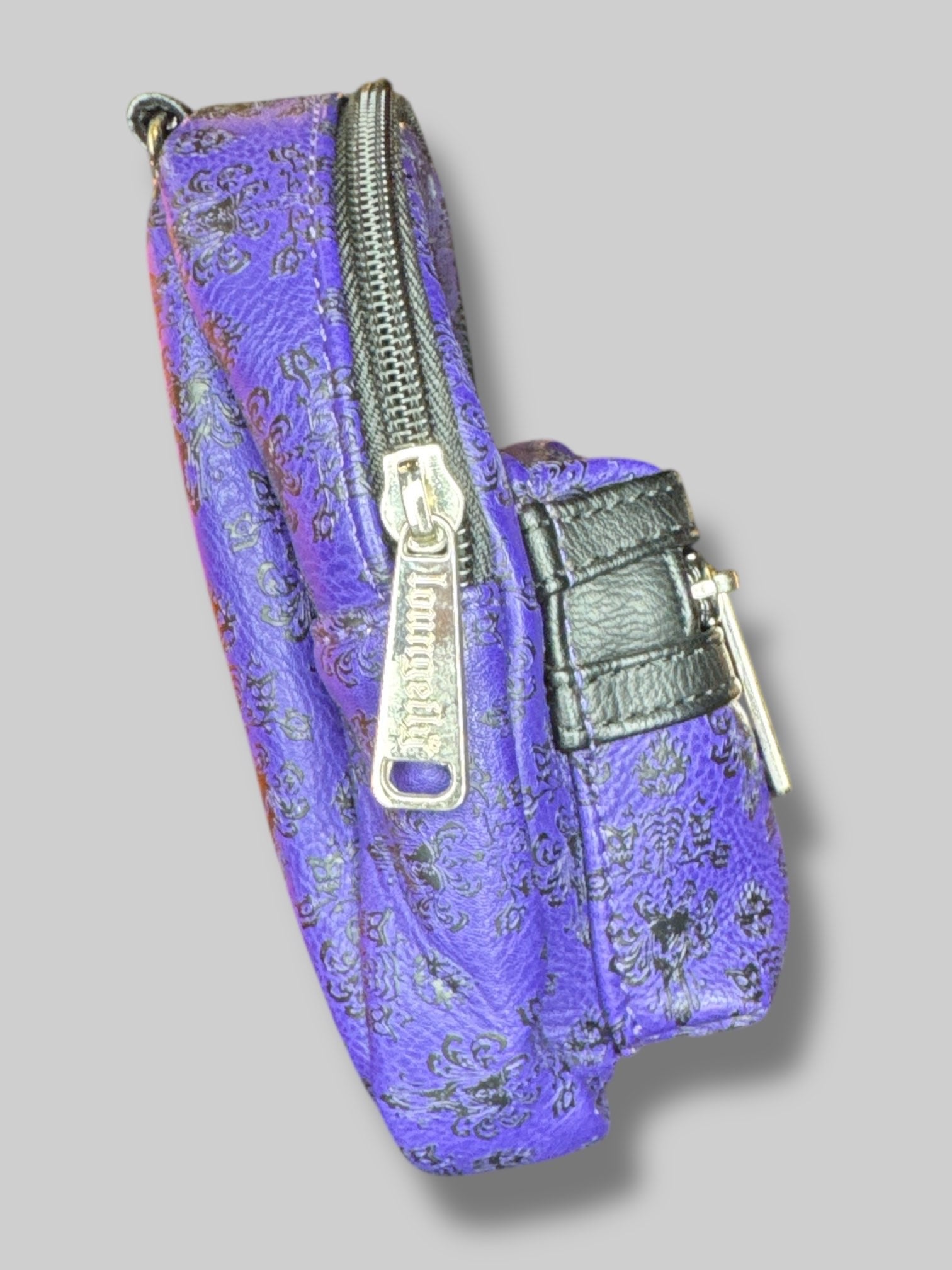 6.5” by 5” rare mini Disney Parks x Loungefly  purple and black backpack (missing wrist strap)