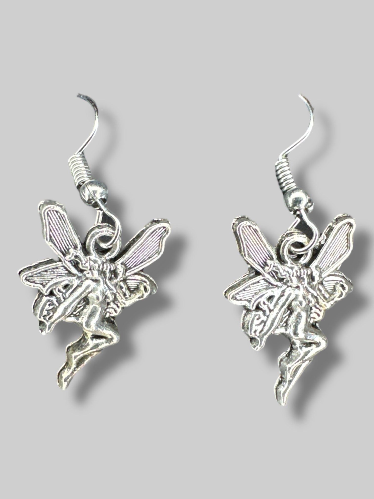 Silvertone fairy earrings