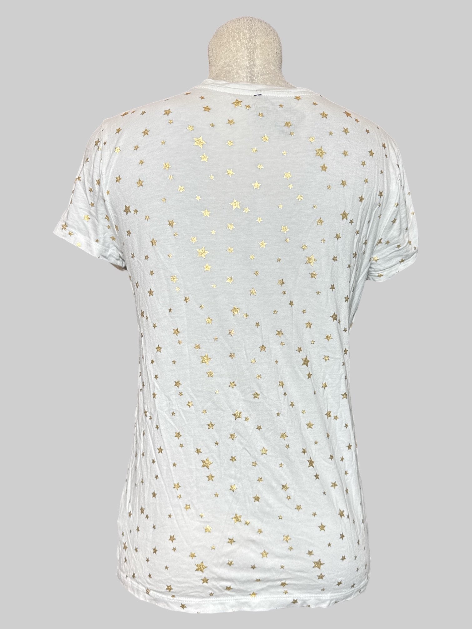 M Gap white t shirt with gold metallic top