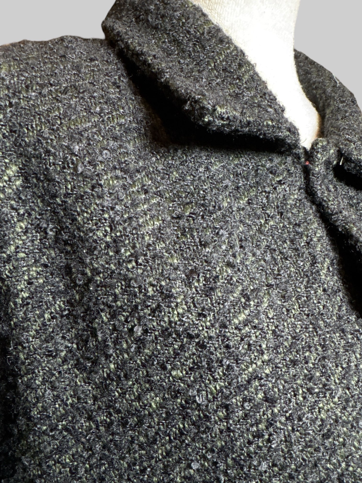 L Folk dark blue and green snap button jacket