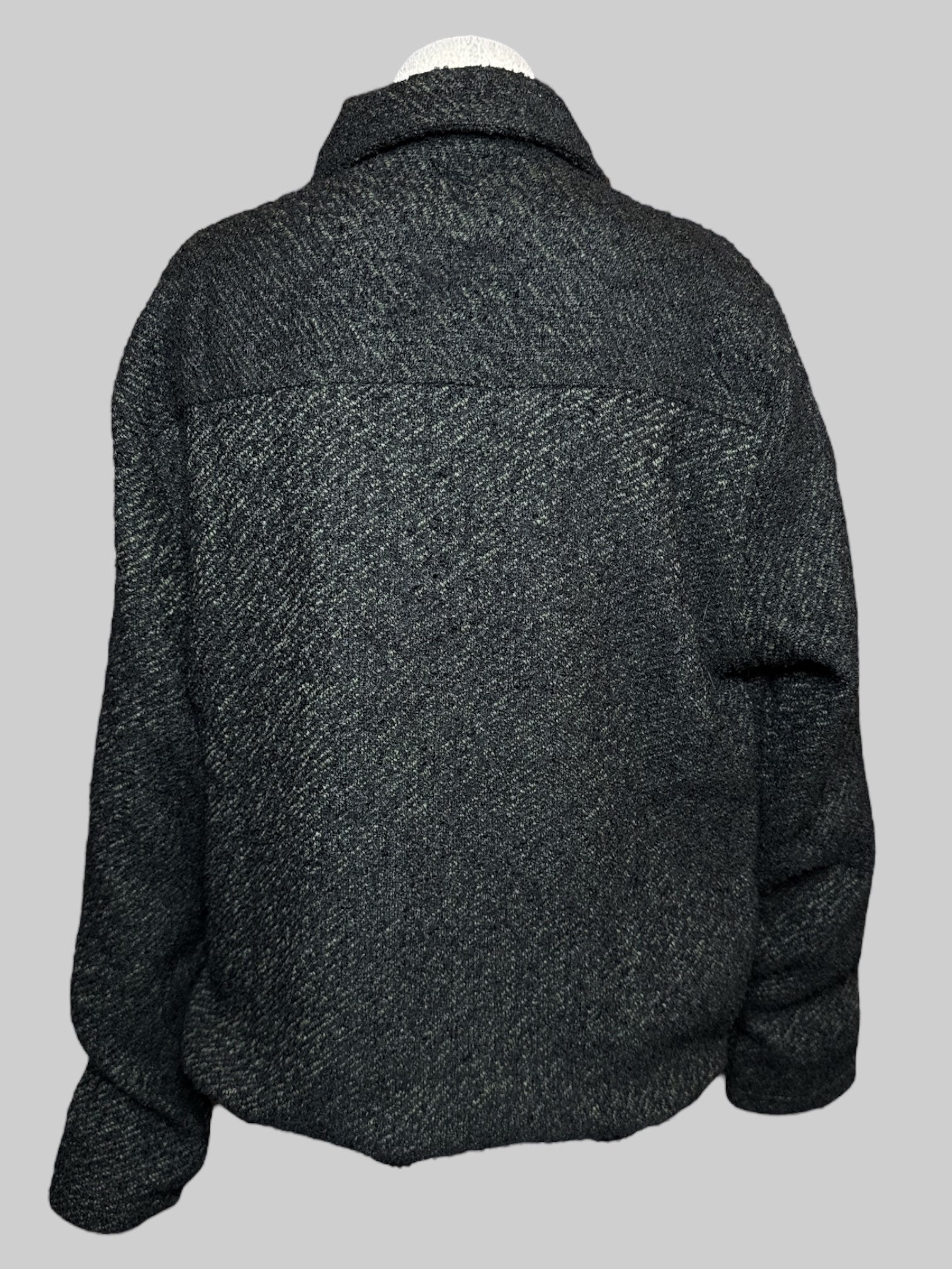 L Folk dark blue and green snap button jacket