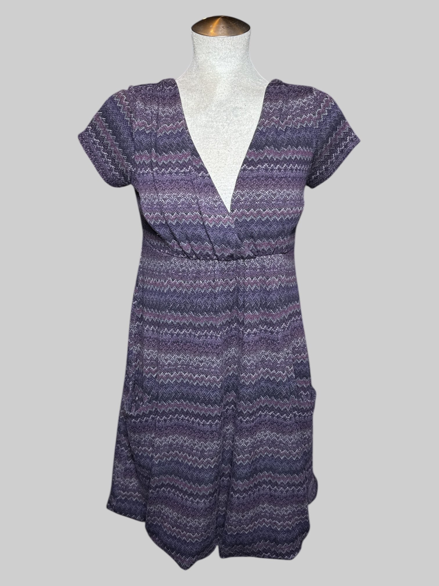 L AGB DRESS purple, pink, and gray dress with geometric pattern