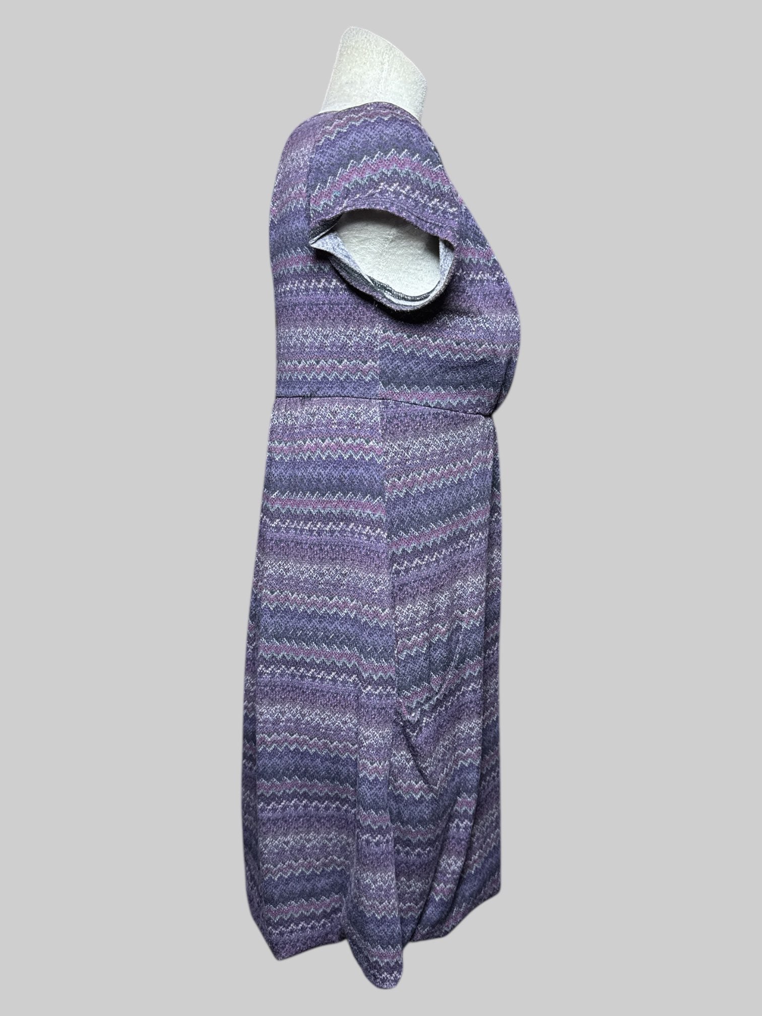 L AGB DRESS purple, pink, and gray dress with geometric pattern