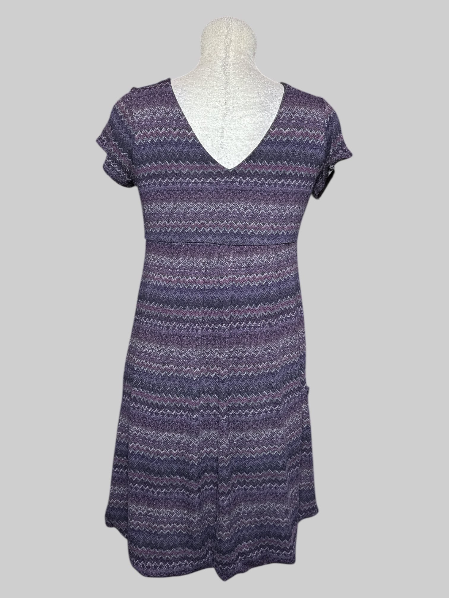 L AGB DRESS purple, pink, and gray dress with geometric pattern