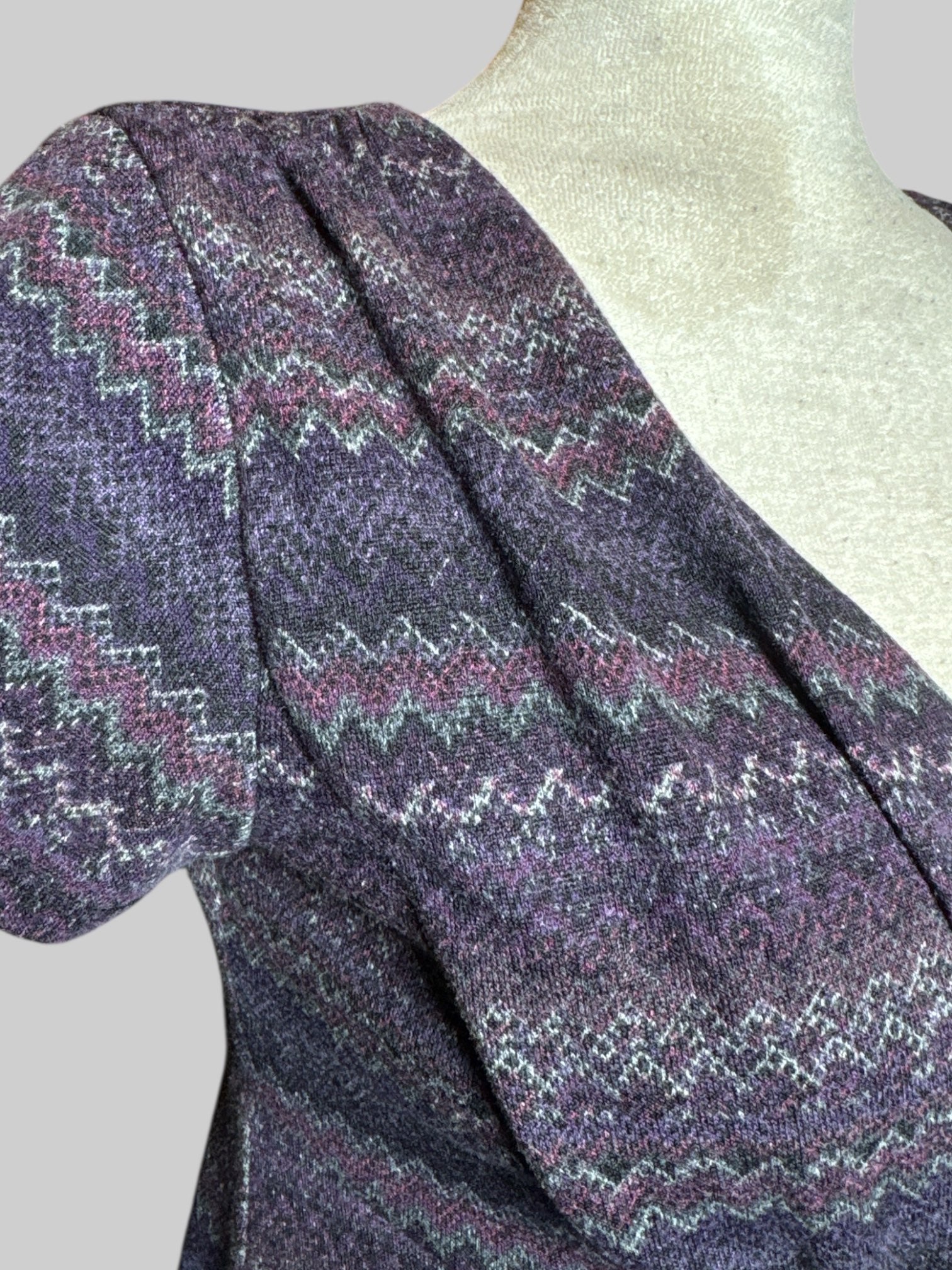 L AGB DRESS purple, pink, and gray dress with geometric pattern