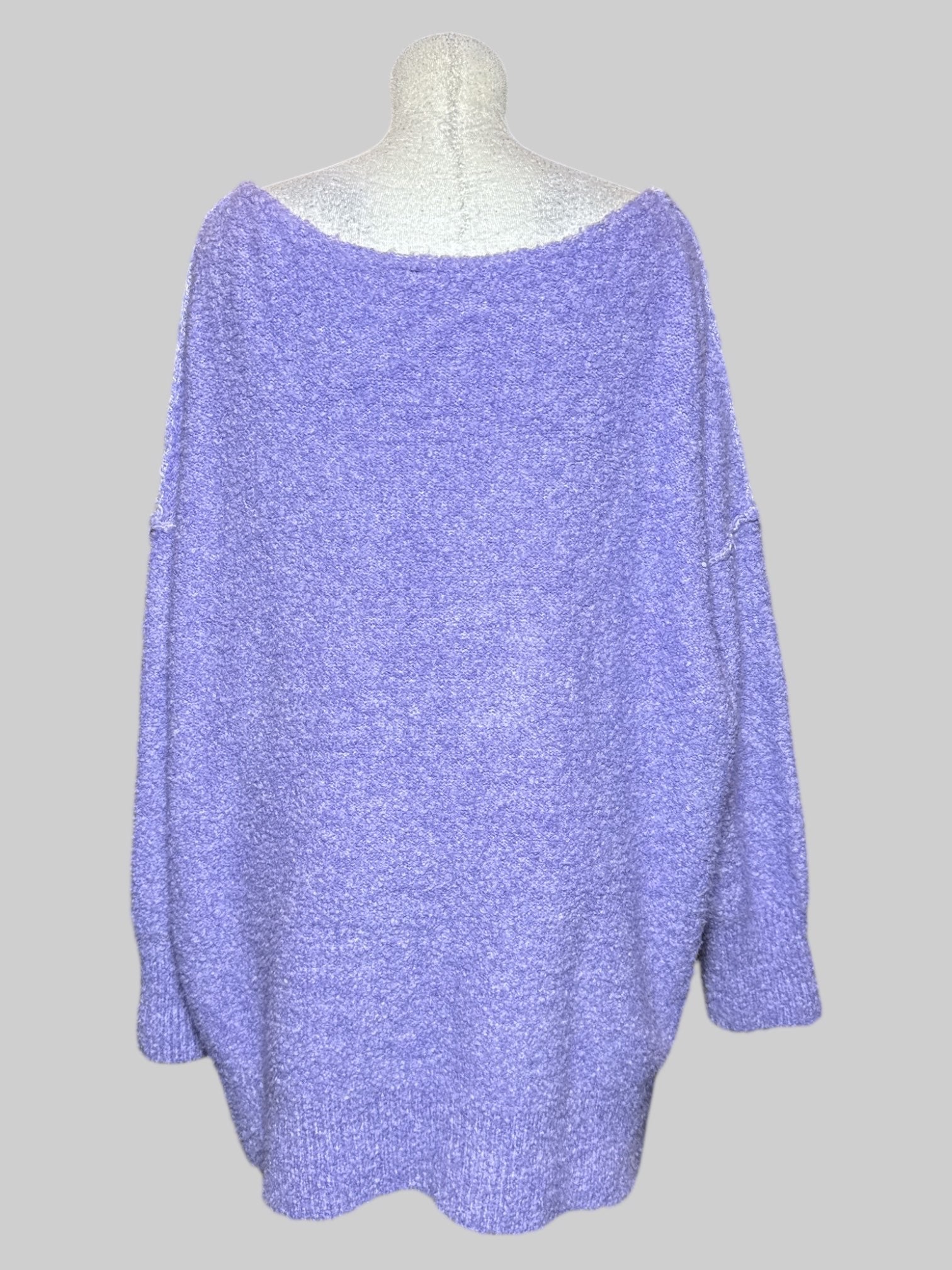 4X Free People fuzzy purple zip up jacket