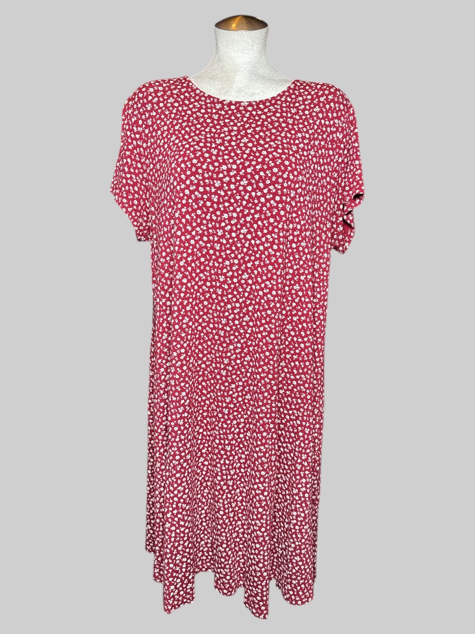 2X Old Navy red floral short sleeve dress