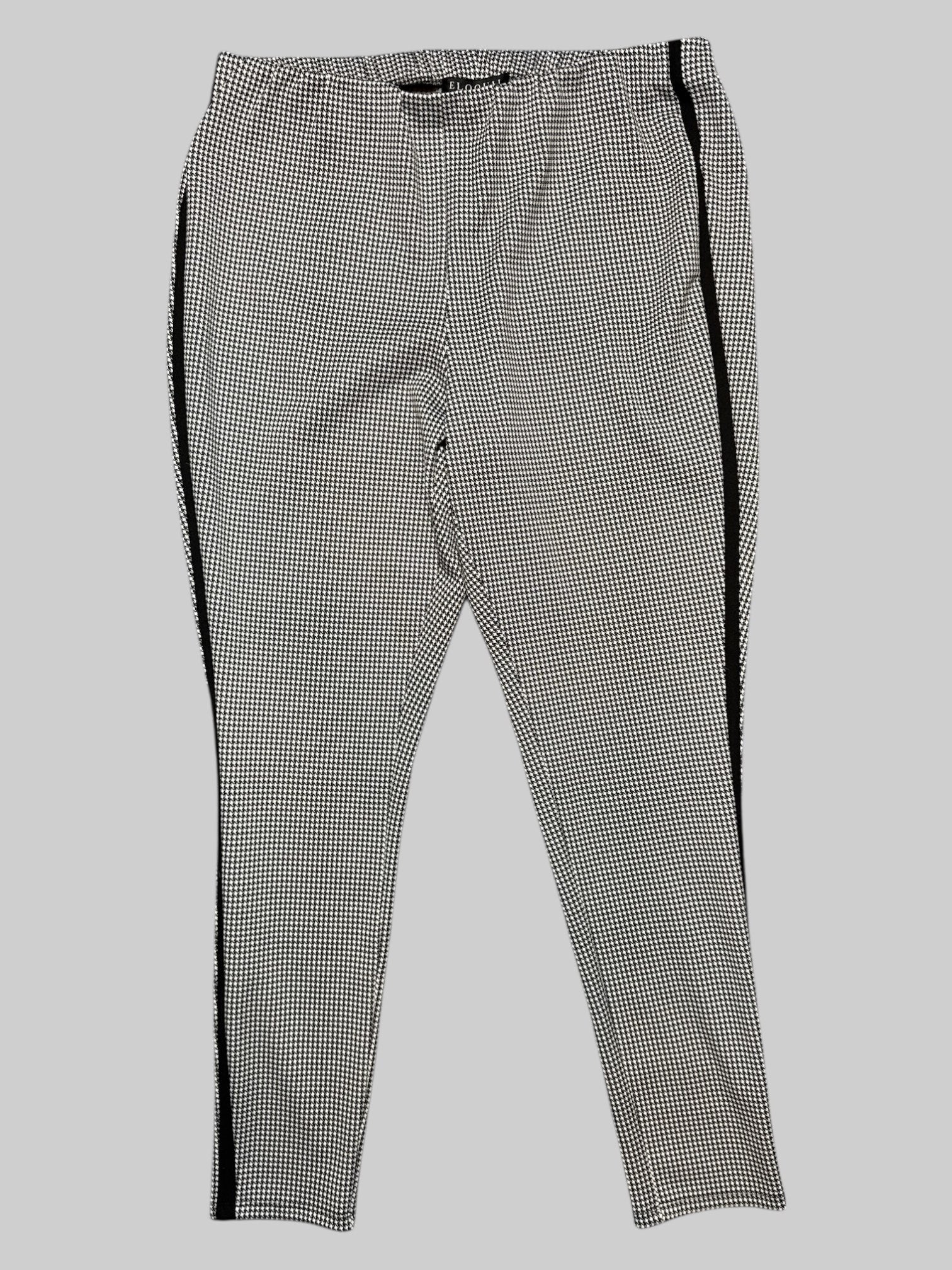 1X Eloquii NWT black and white houndstooth pattern pants with elastic waistband