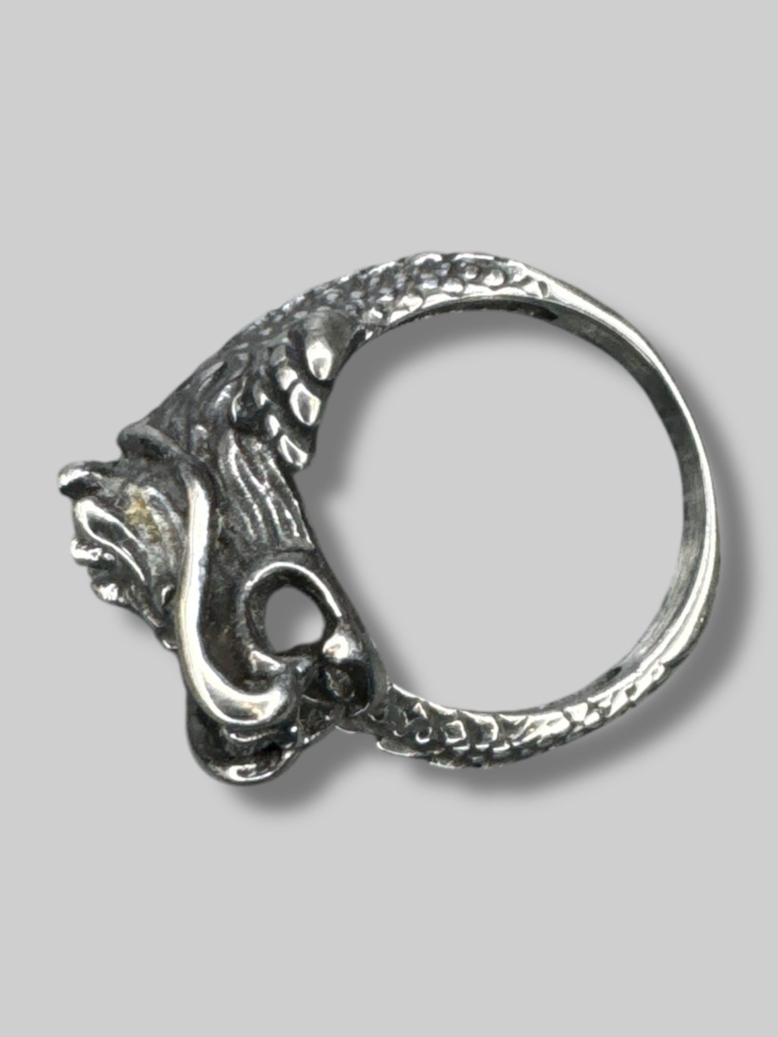 Size 10.5 silver tone beautiful dragon ring