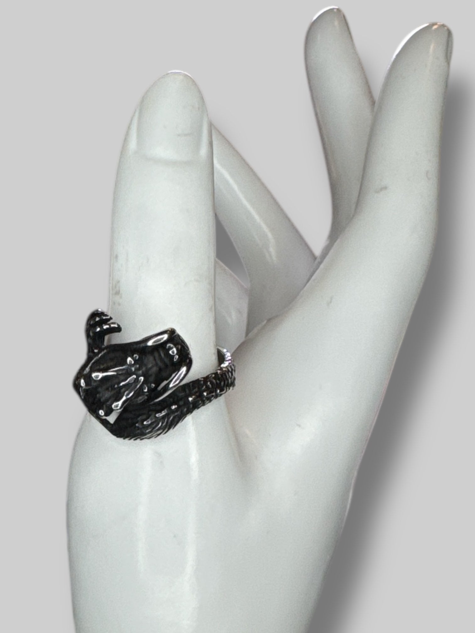 Size 10.5 silver tone beautiful dragon ring