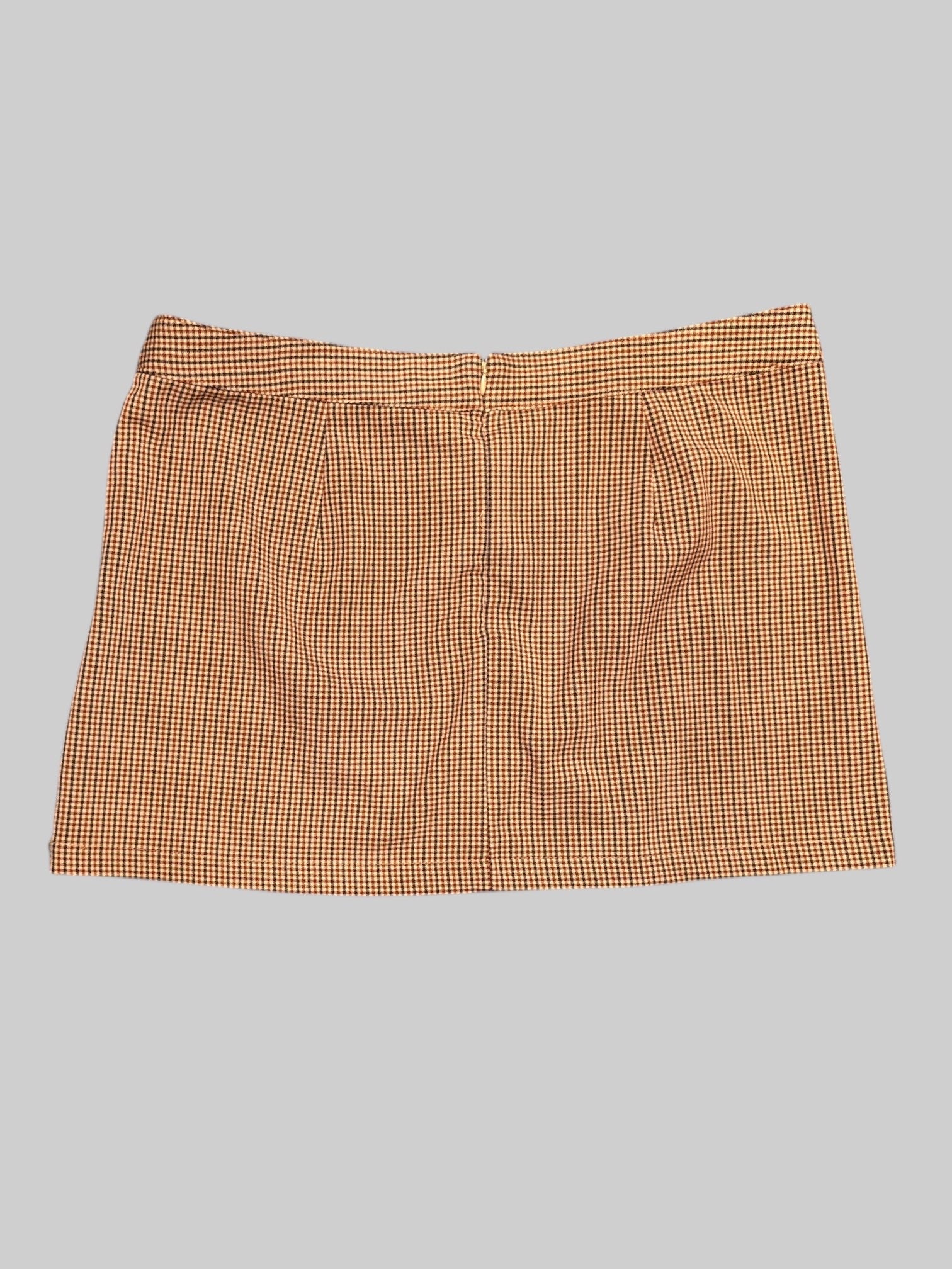 0X A New Day brown, dark red, and black gingham short skirt with zipper in back