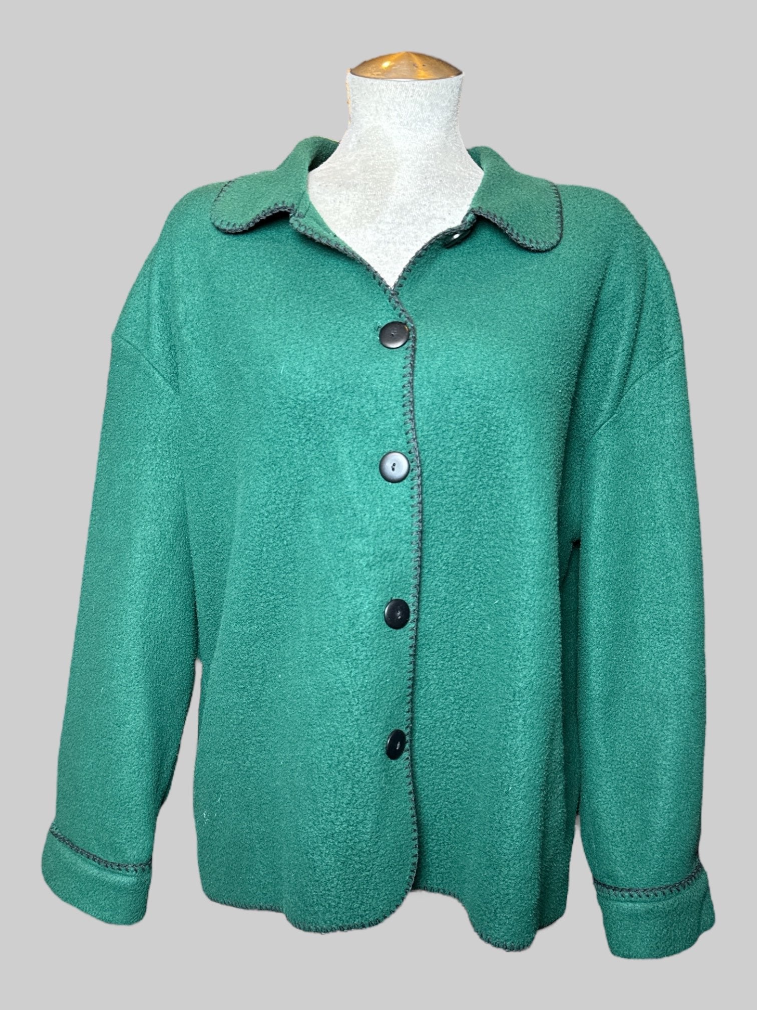 0X ChinaWest by Morsly vintage green fleece button up jacket