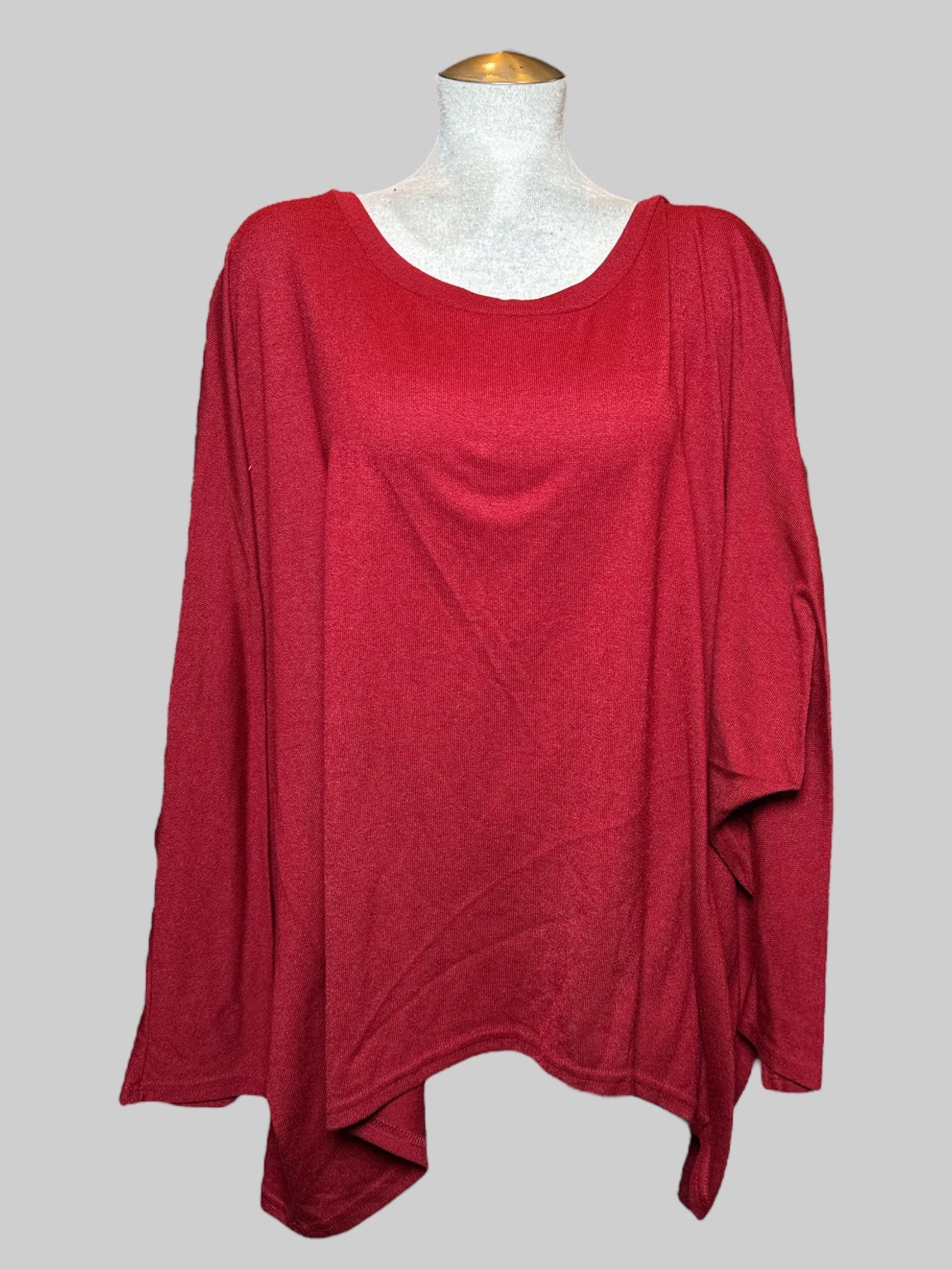 4X Zanzea Collection dark red tunic style sweater top