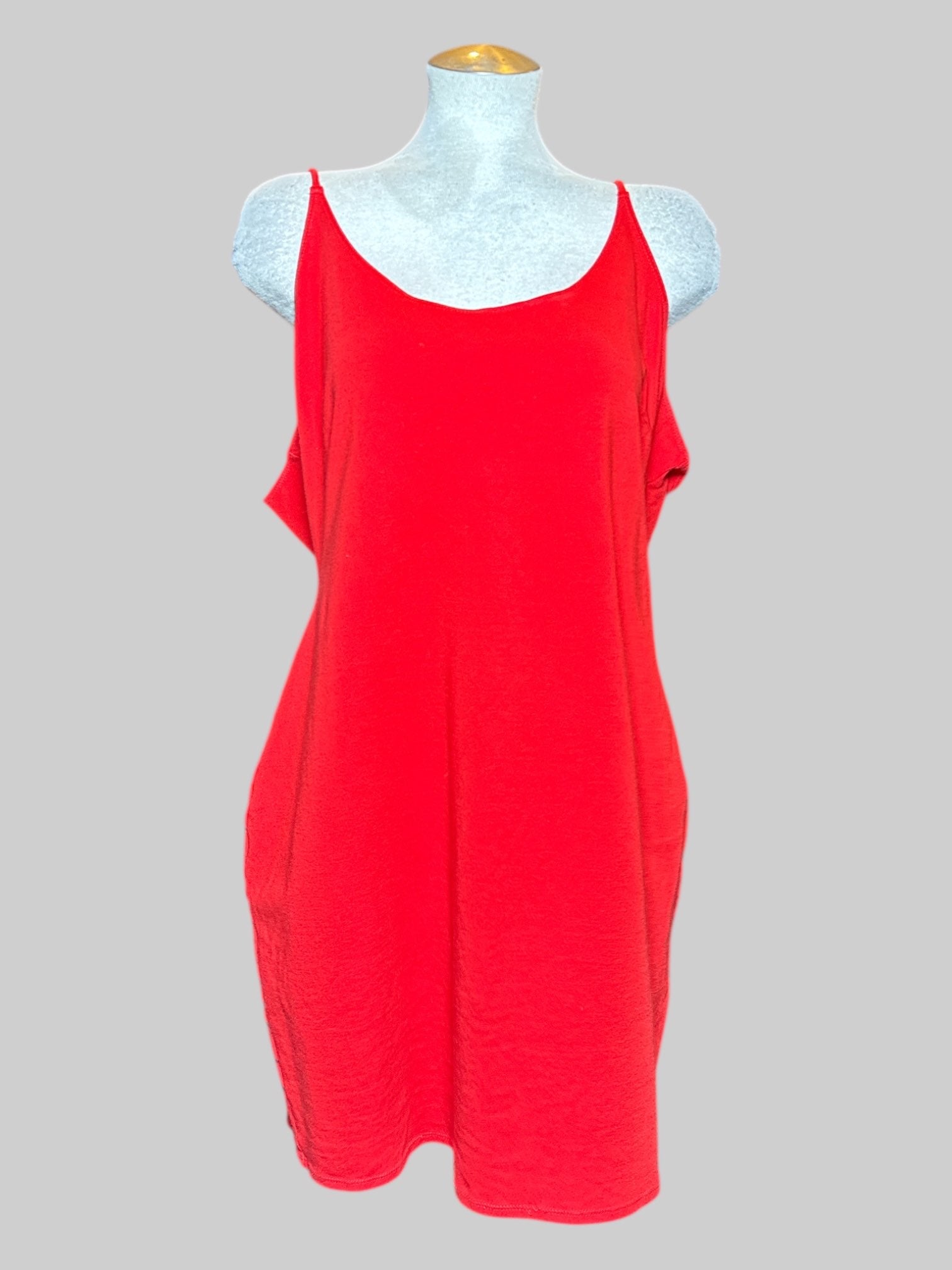 2X Love J red body con sleeveless dress