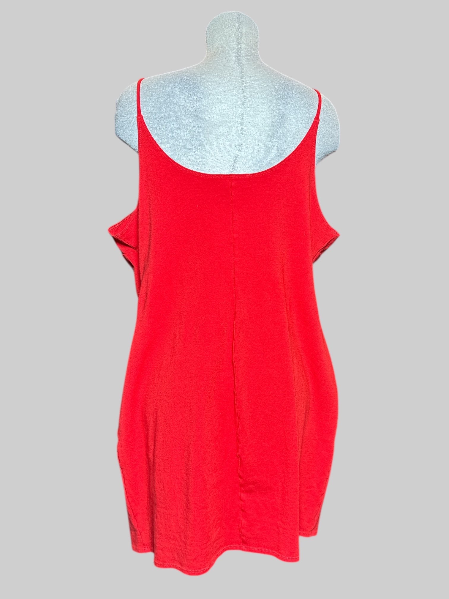 2X Love J red body con sleeveless dress