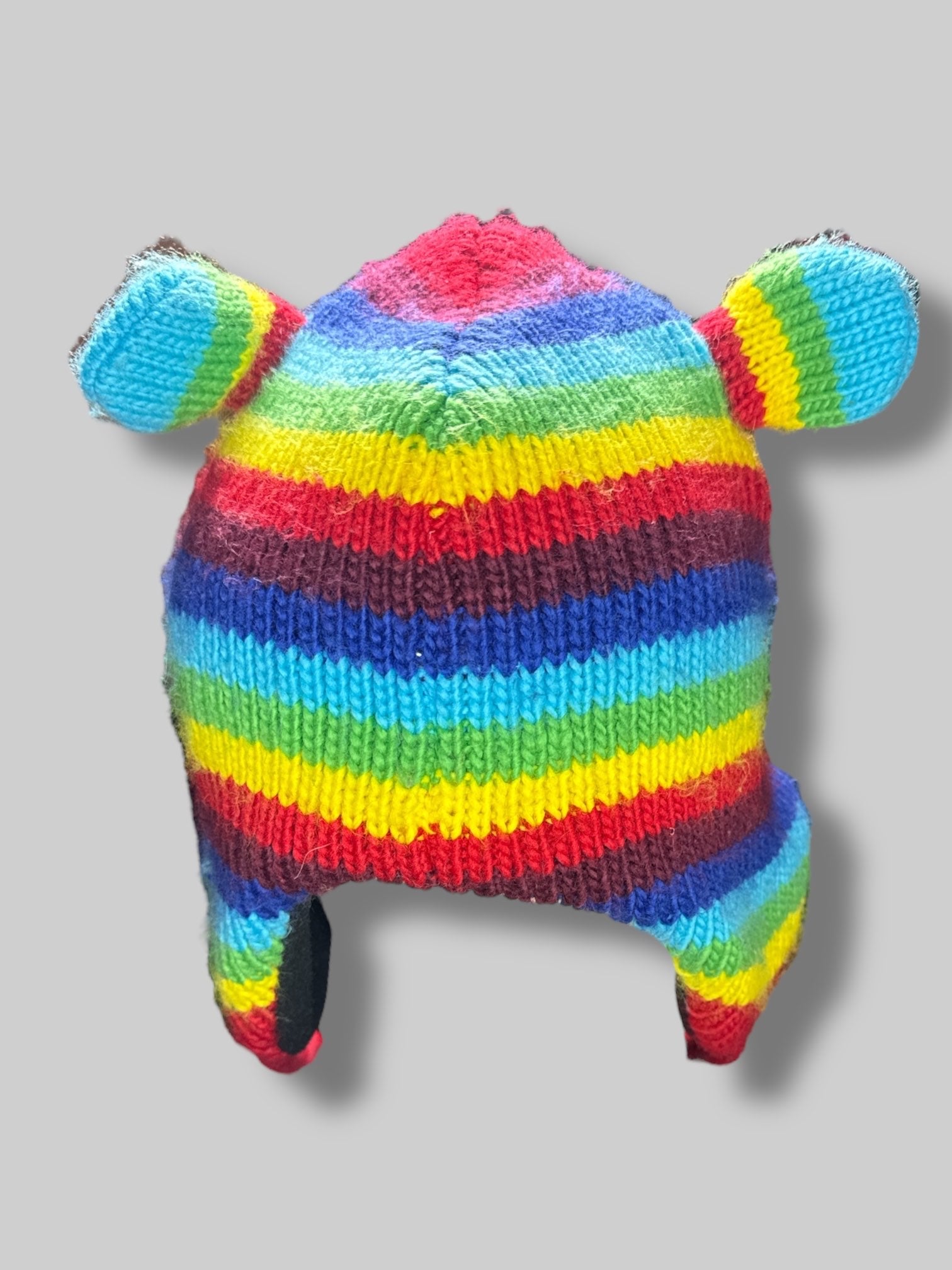 Rainbow monkey beanie