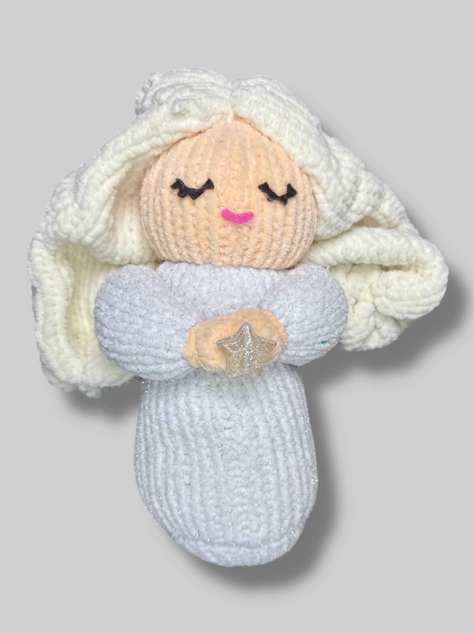 11” handmade crochet angel