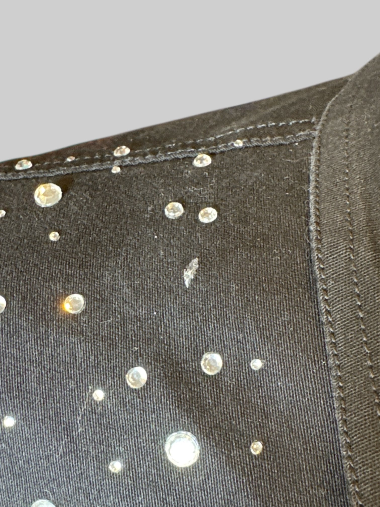 M Roommates black cropped button down jacket with bedazzling, and pockets