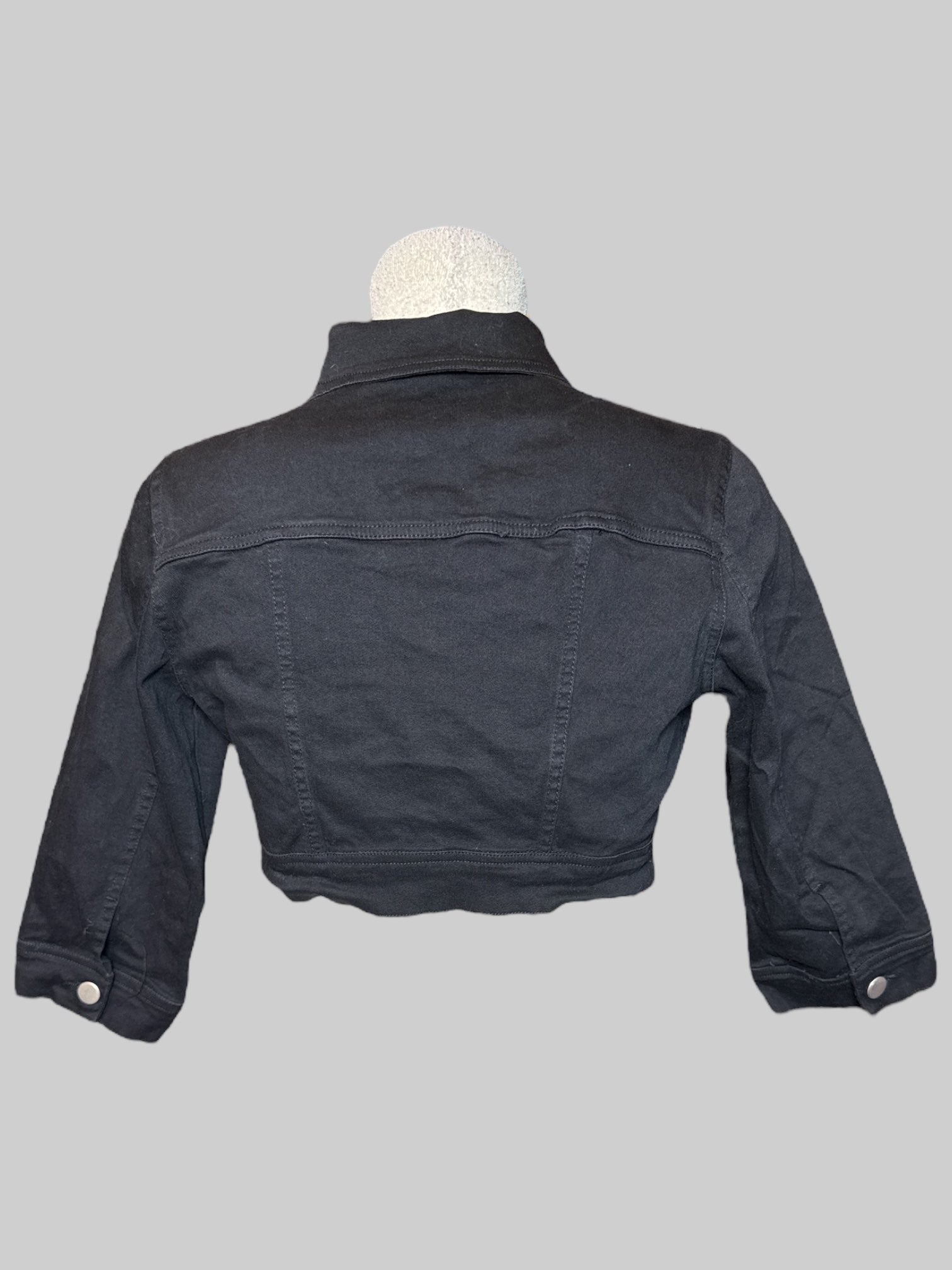 M Roommates black cropped button down jacket with bedazzling, and pockets