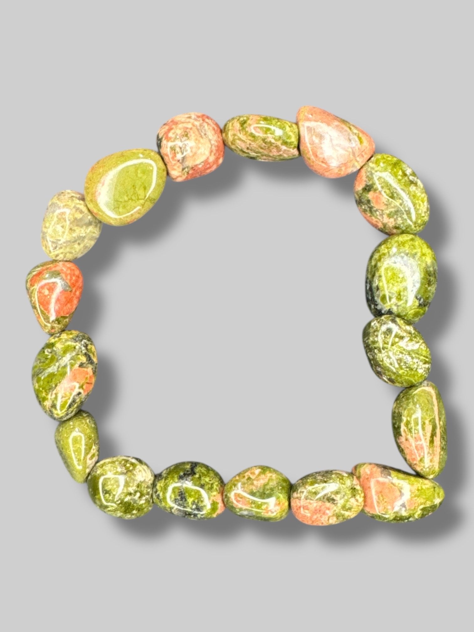 Green and pink stone bracelet