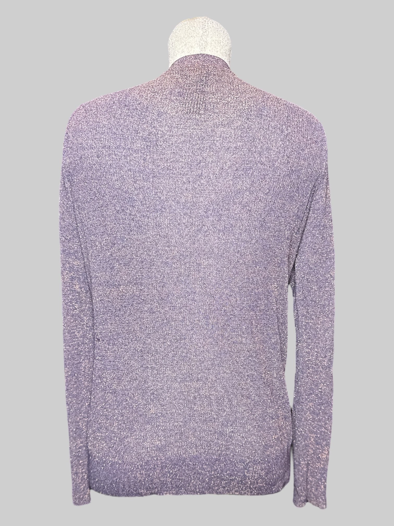 XL Banana Republic purple knit button down cardigan with gold threading, and pockets