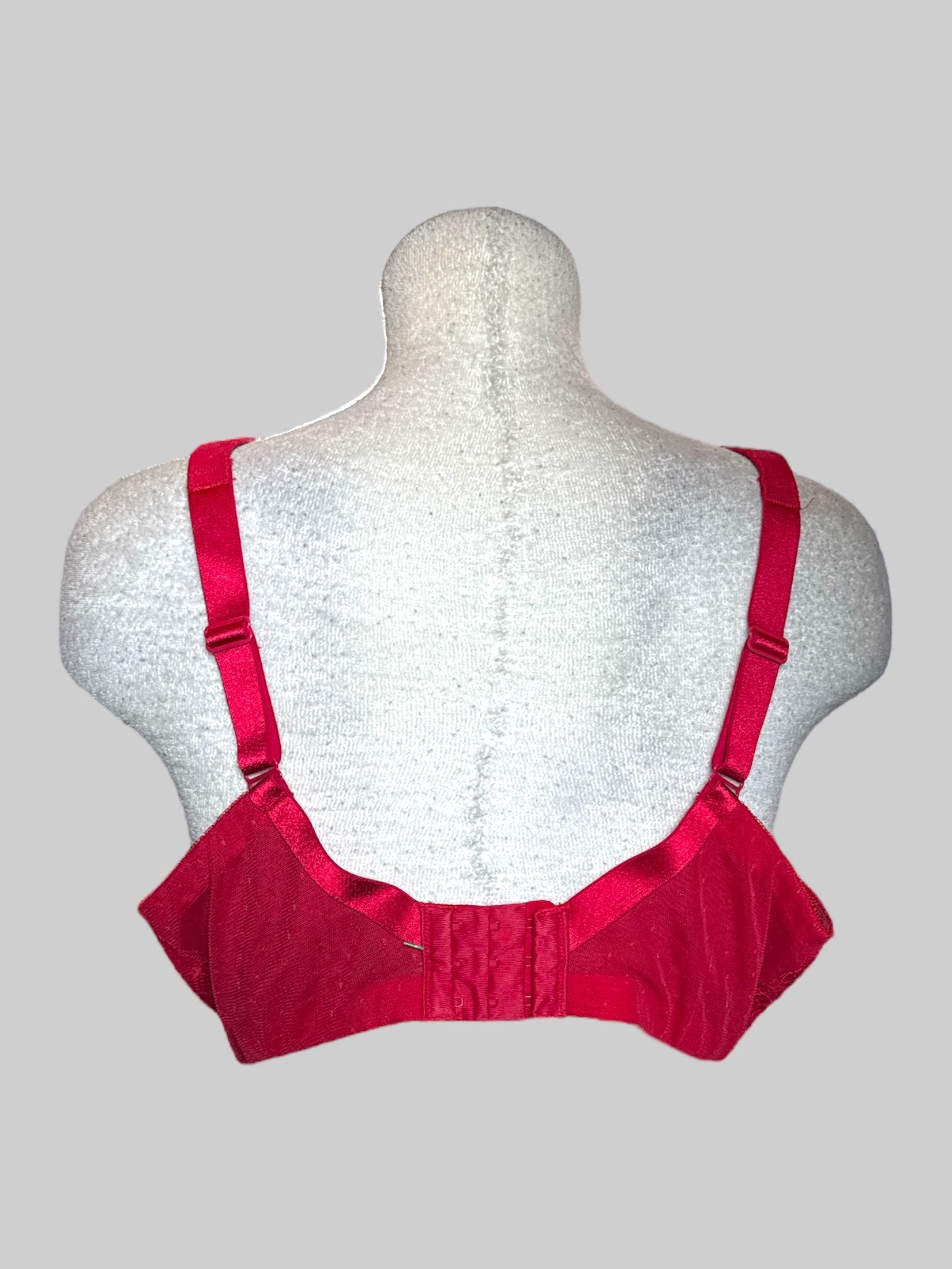 0X Ambrielle red lacey bra with cheetah print bow size 42DD