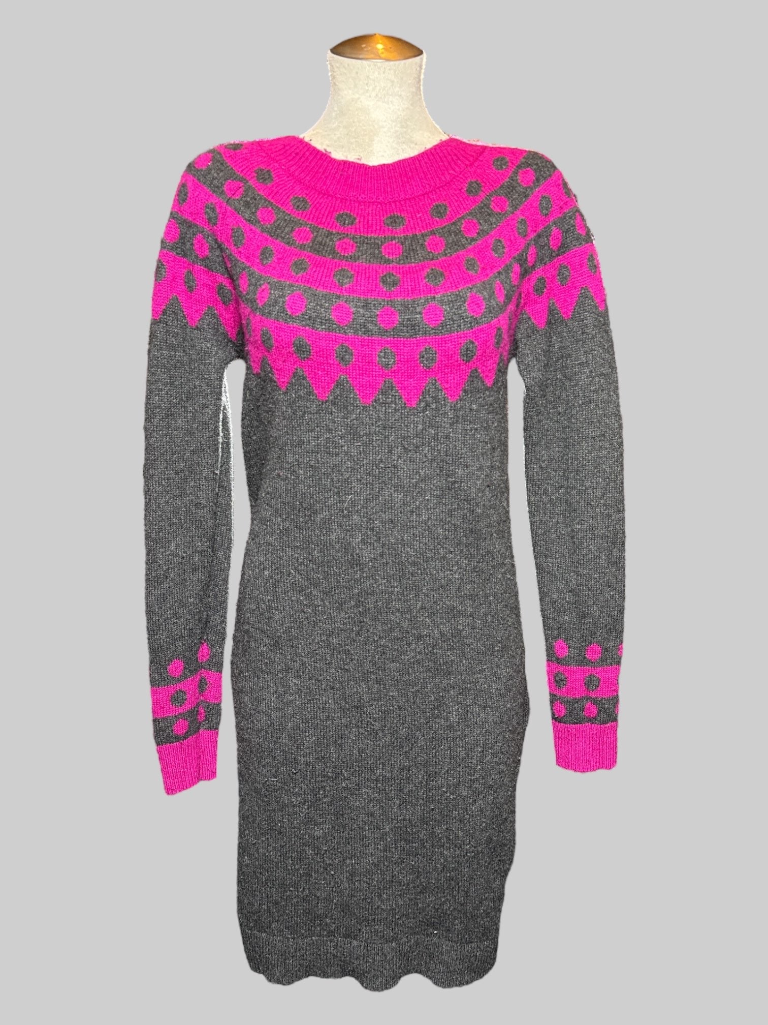 1X Braden gray and pink sweater dress