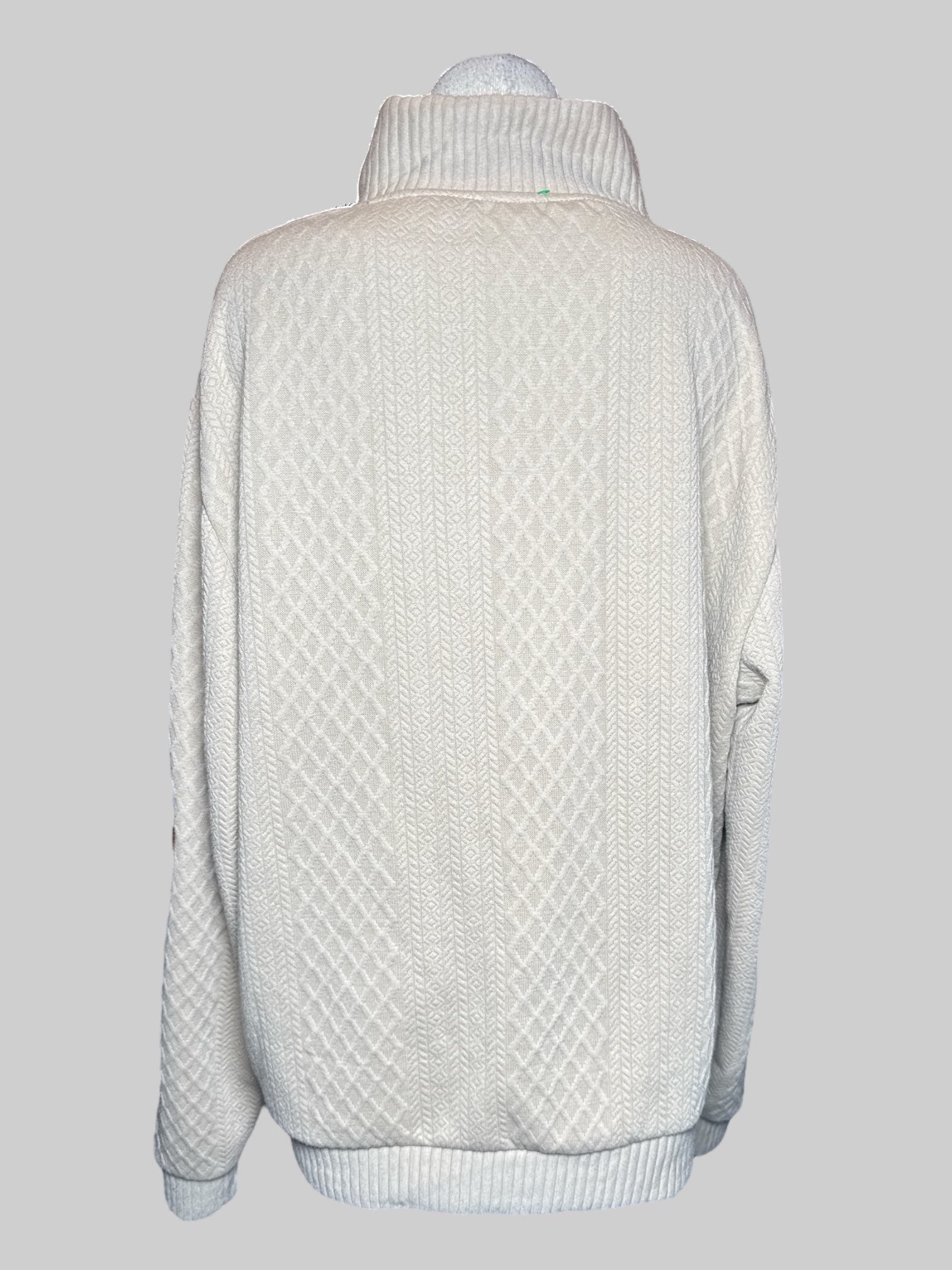 3X Tan knit sweater with elbow pads