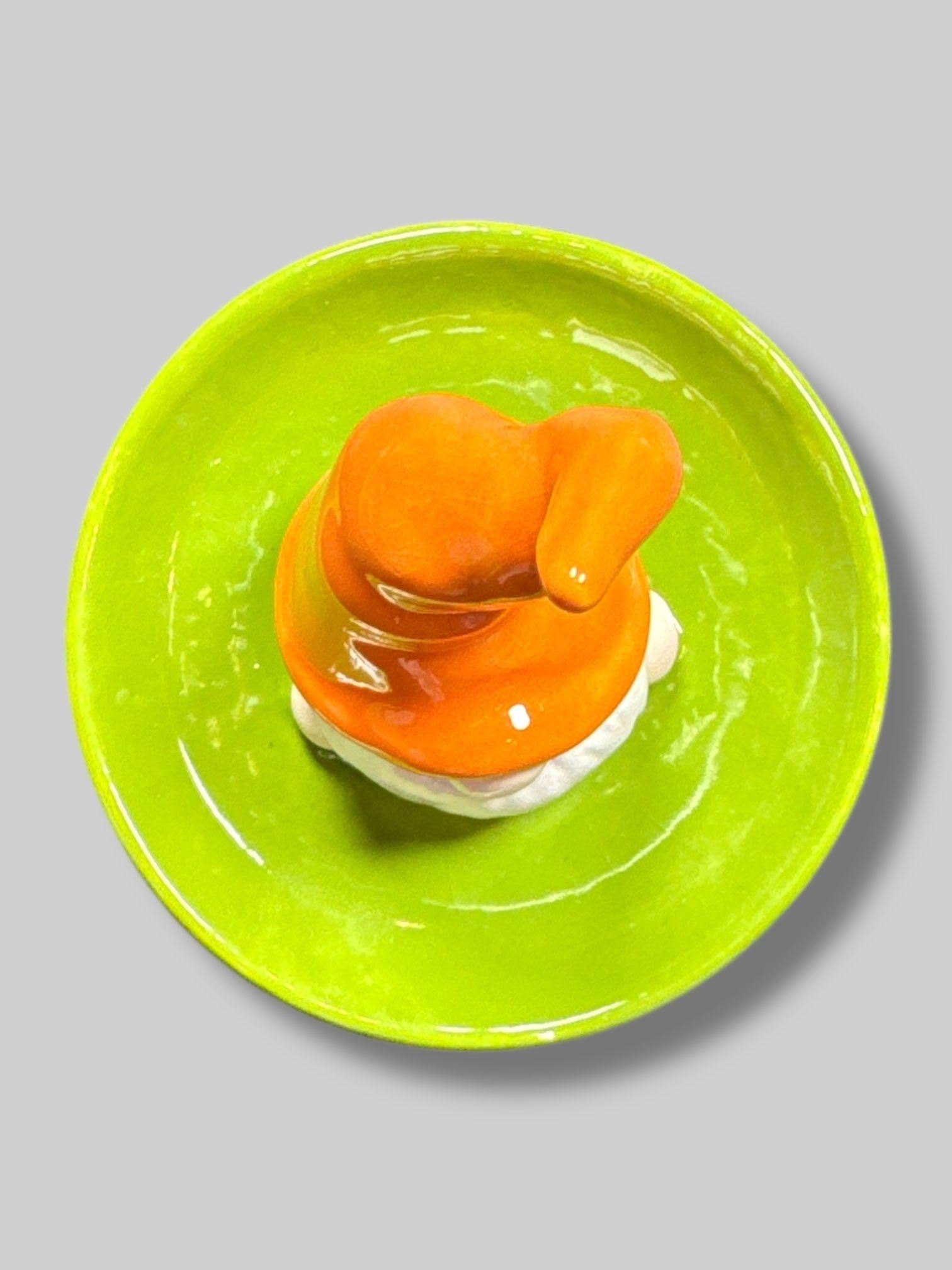 4’ Green, white, and orange gnome ring holder