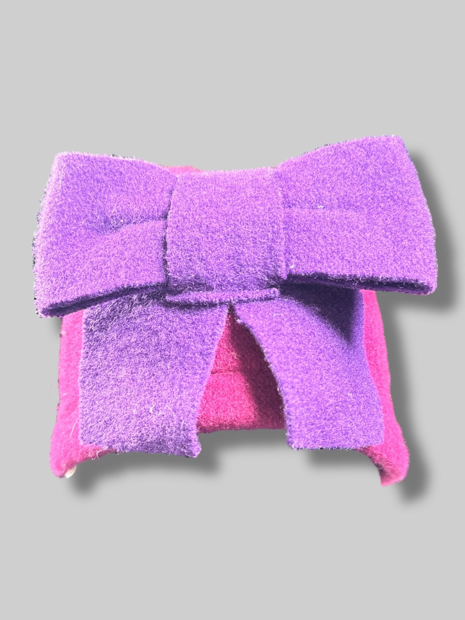 11’ by 8’ wool pink hat with purple bow