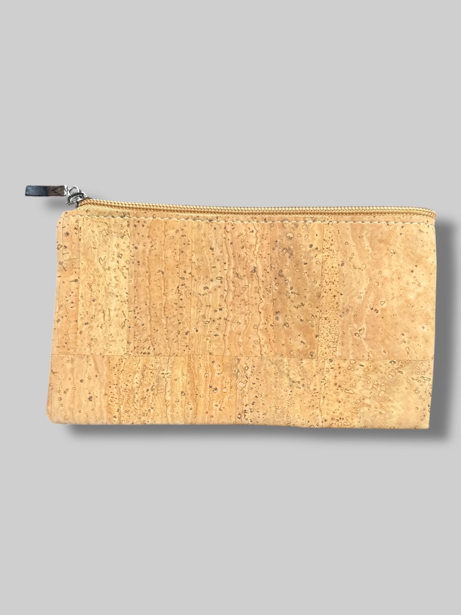 7’ by 4’ pouch made of cork with blue tiled mosaic pattern