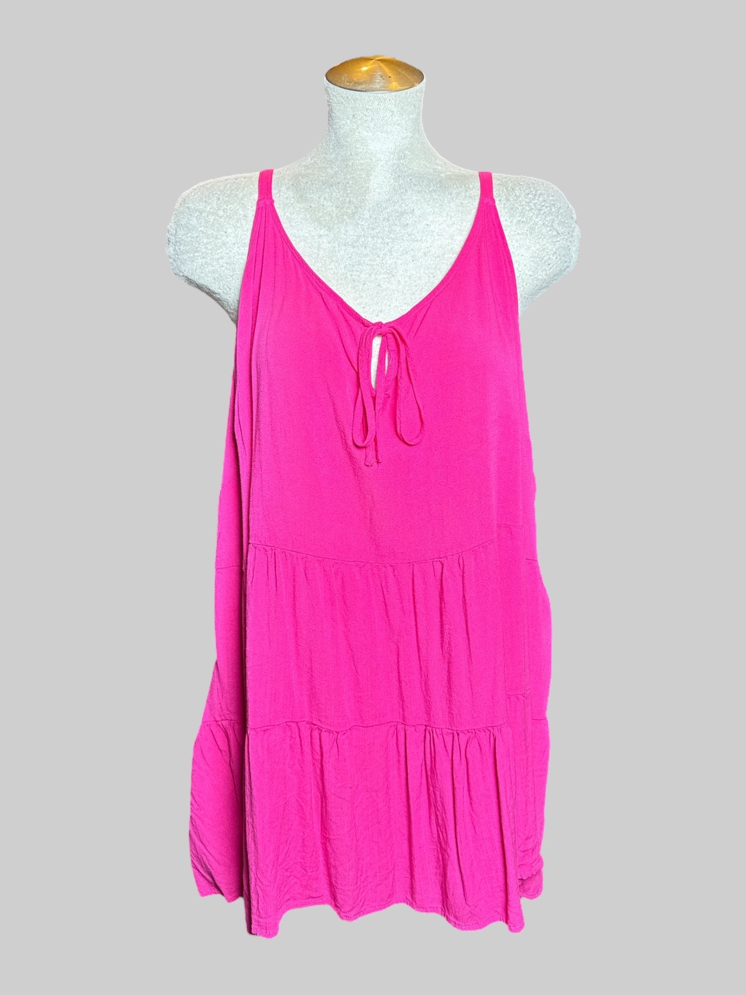 7X Torried pink sleeveless top with adjustable straps and tie on front