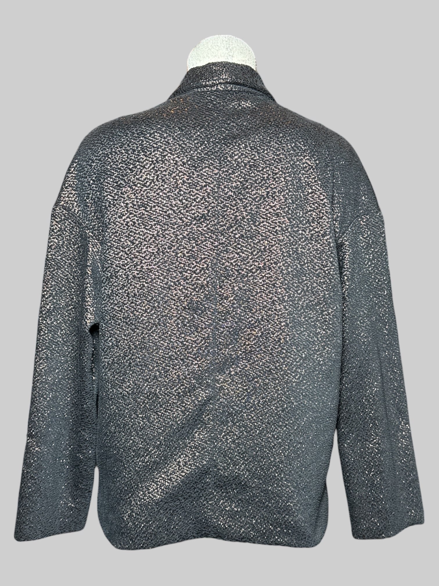 L Creatures of Comfort black & rose gold soft blazer with pockets, and one button