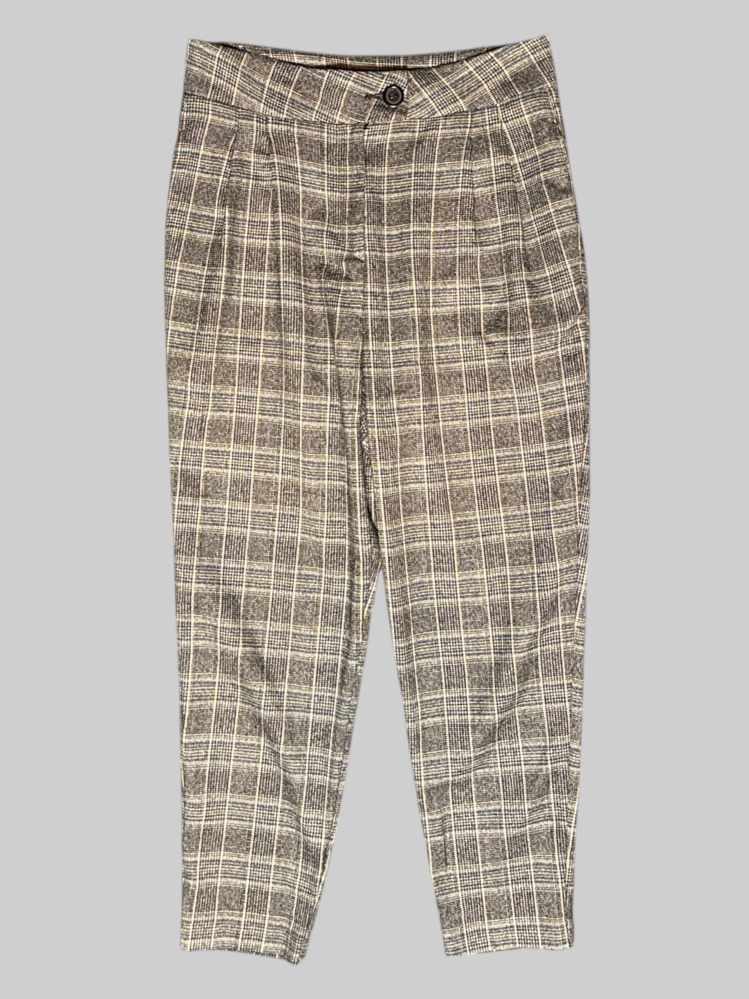 M Midinette black, blue, white, and brown plaid pants