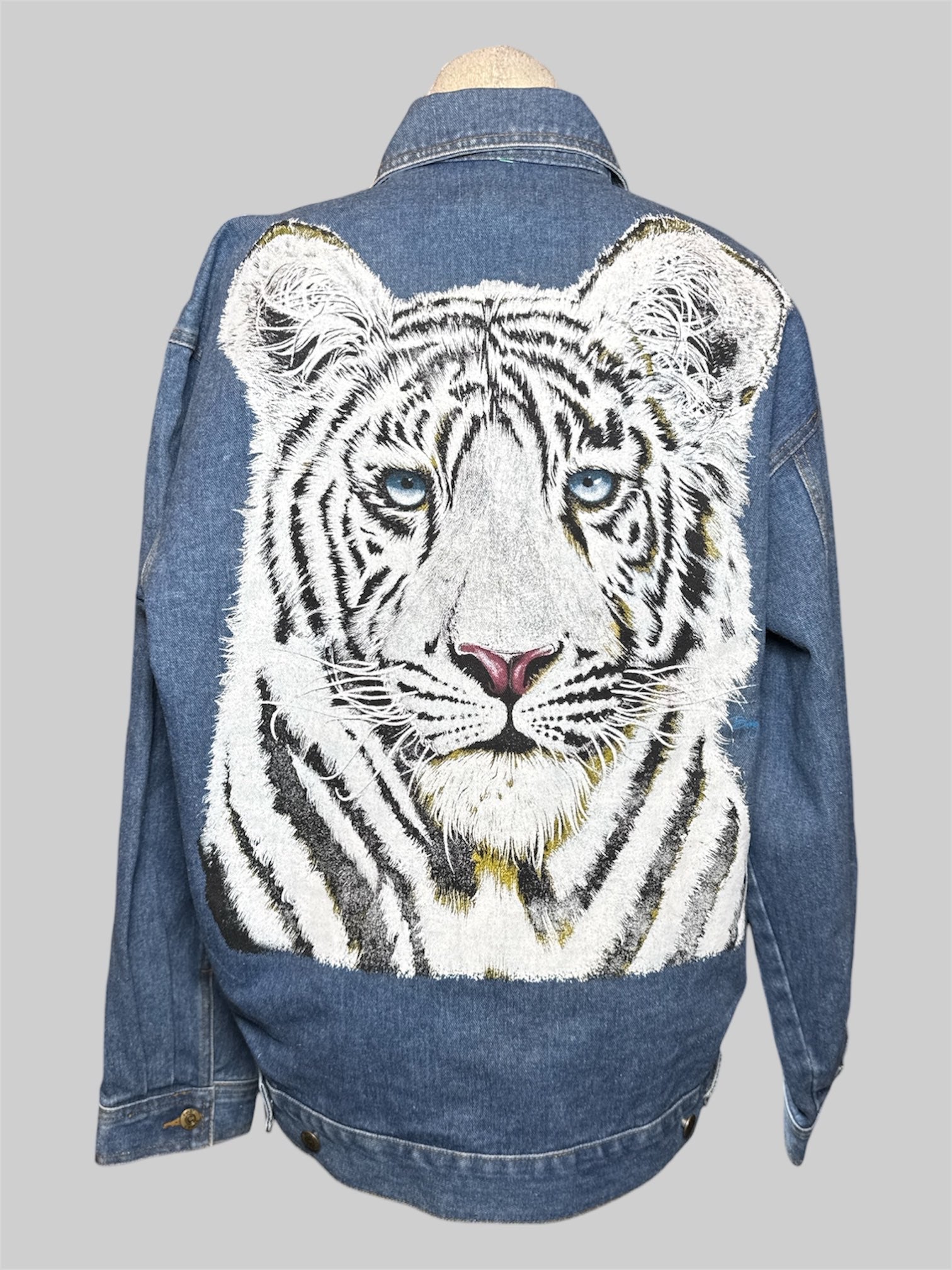 1X First Choice vintage denim jacket with beautiful printed tiger