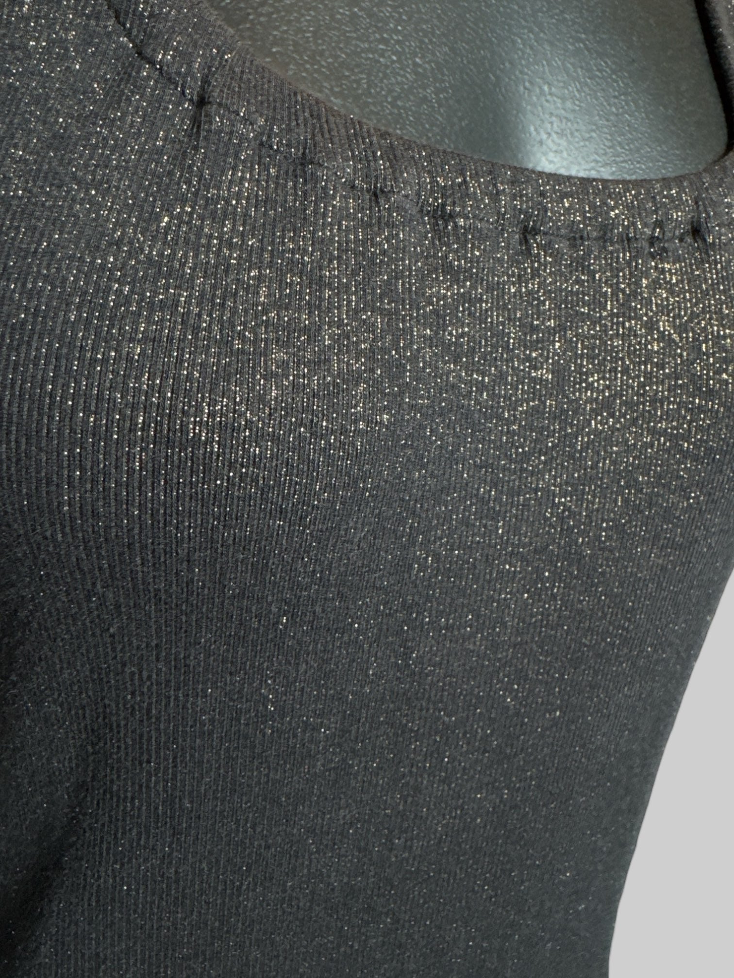 L DaryIK black dress with gold metallics and half sleeves