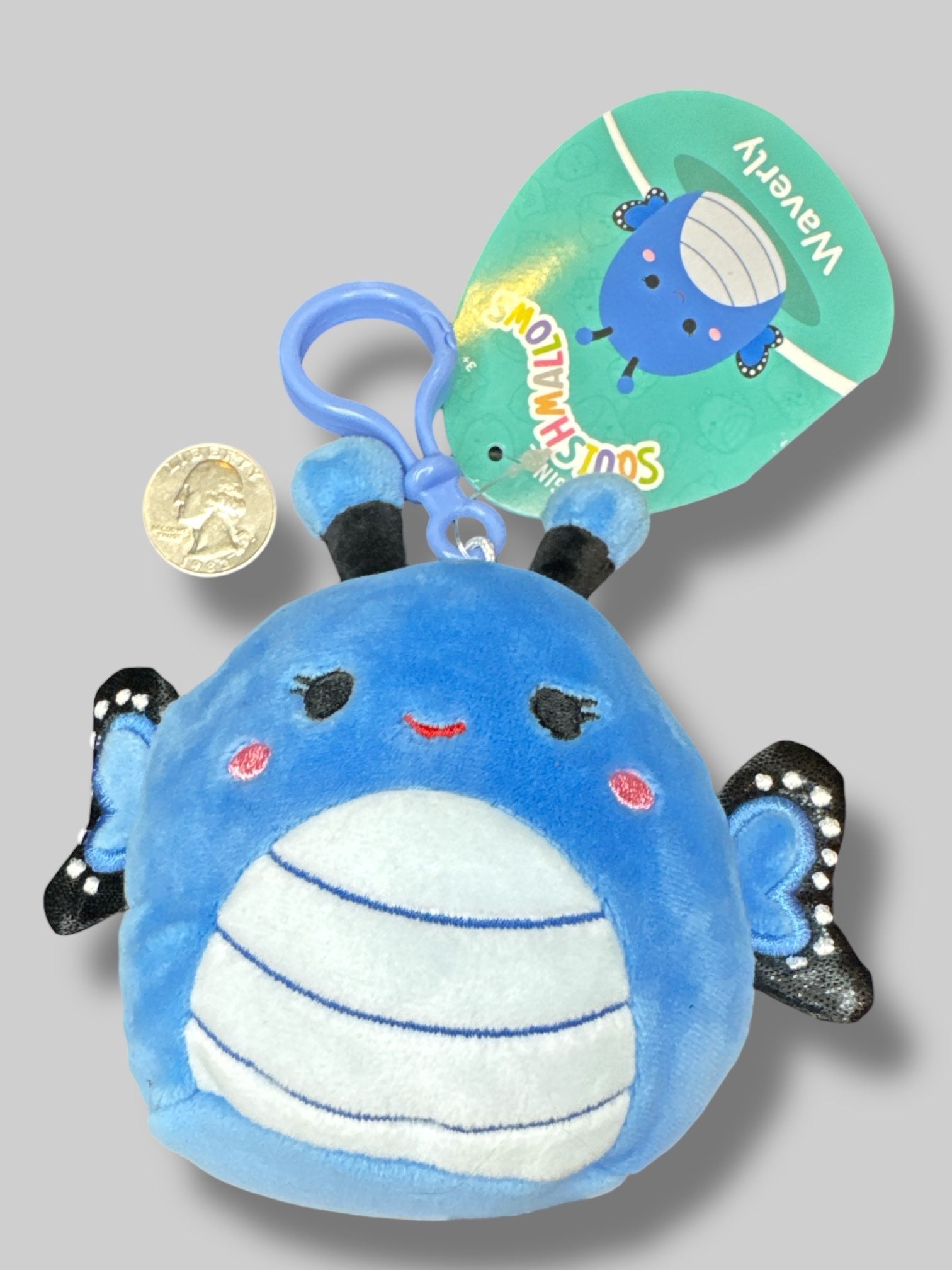 NWT Weaverly the Blue Butterfly squishmallow keychain