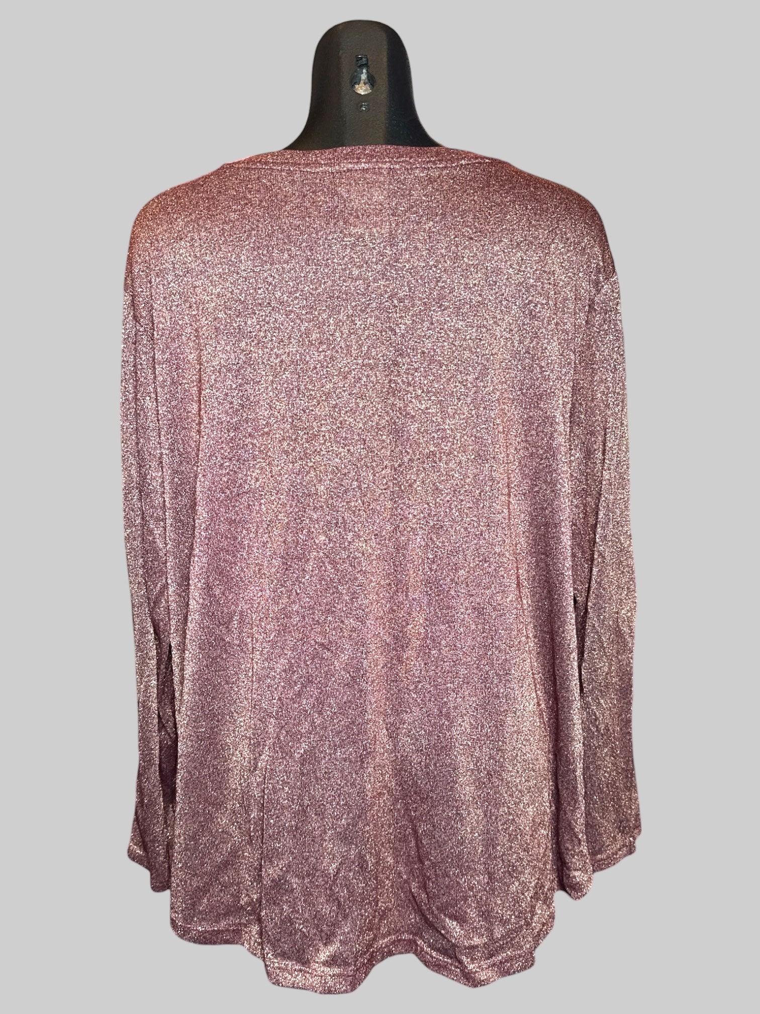 4X Faded Glory maroon long sleeve top with gold threading