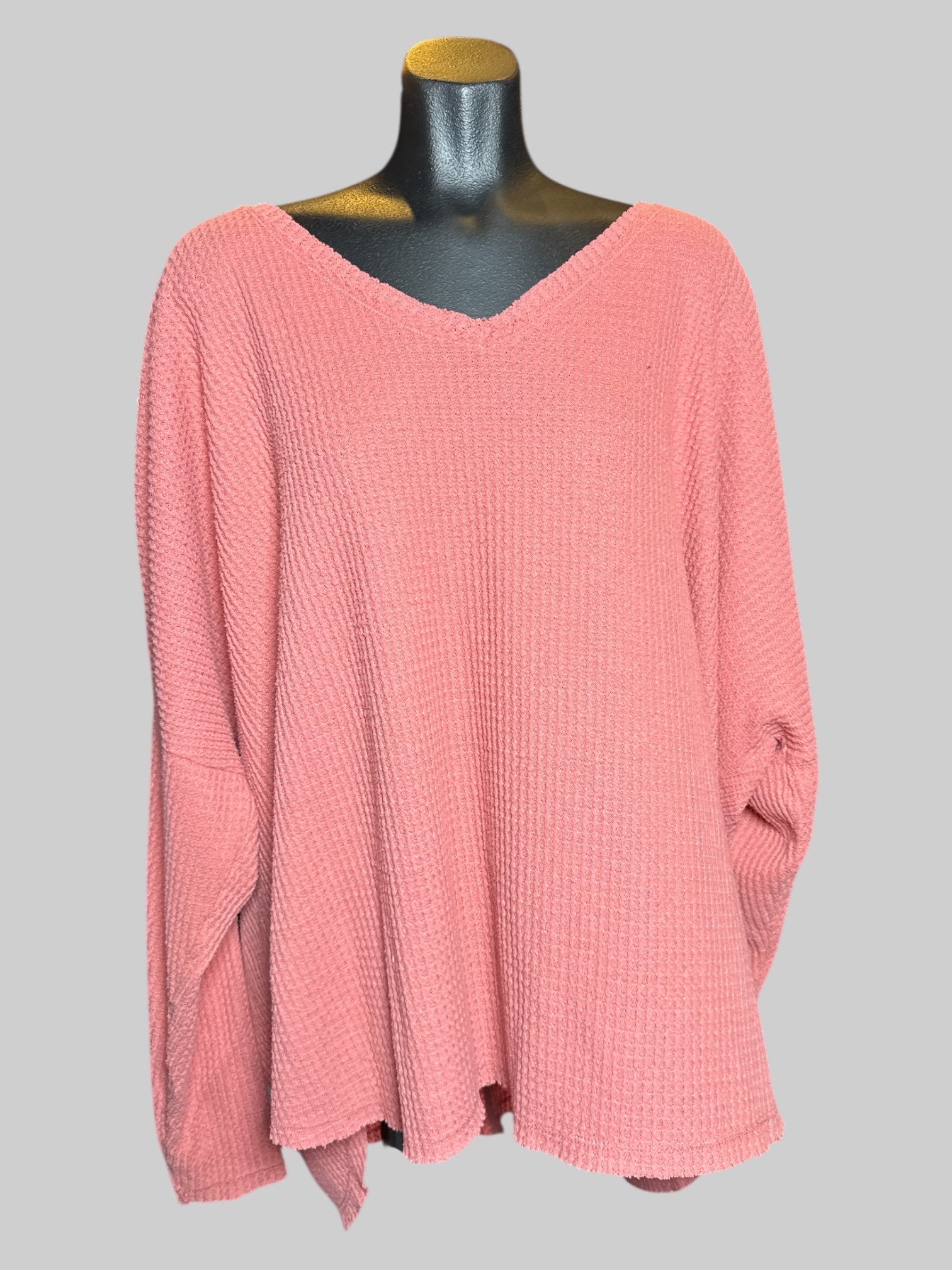 4X Wild Fable pink waffle knit tunic style long sleeve top