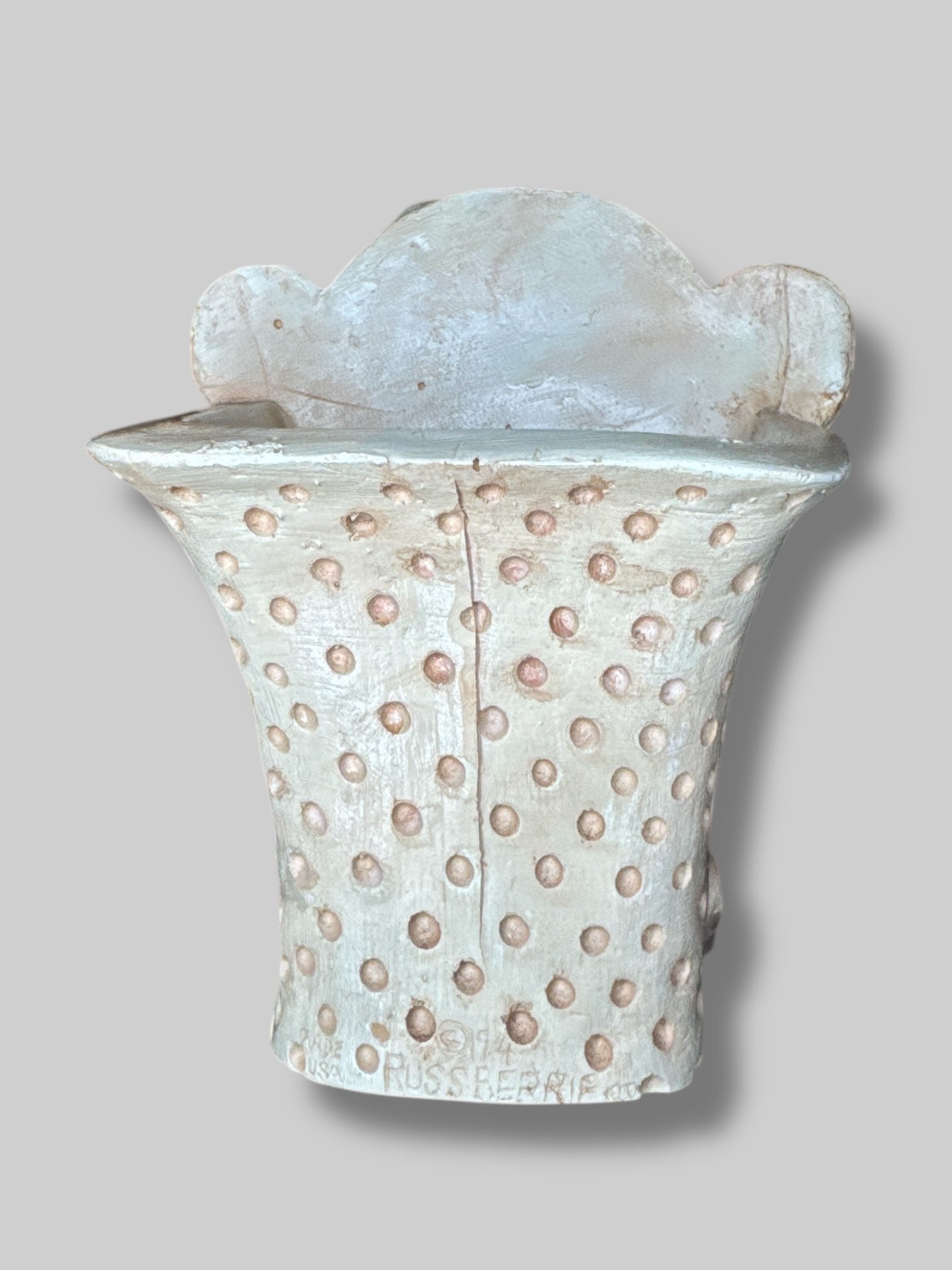 4.5” by 5” vintage from 1944 handmade “Worlds best Grandma” planter