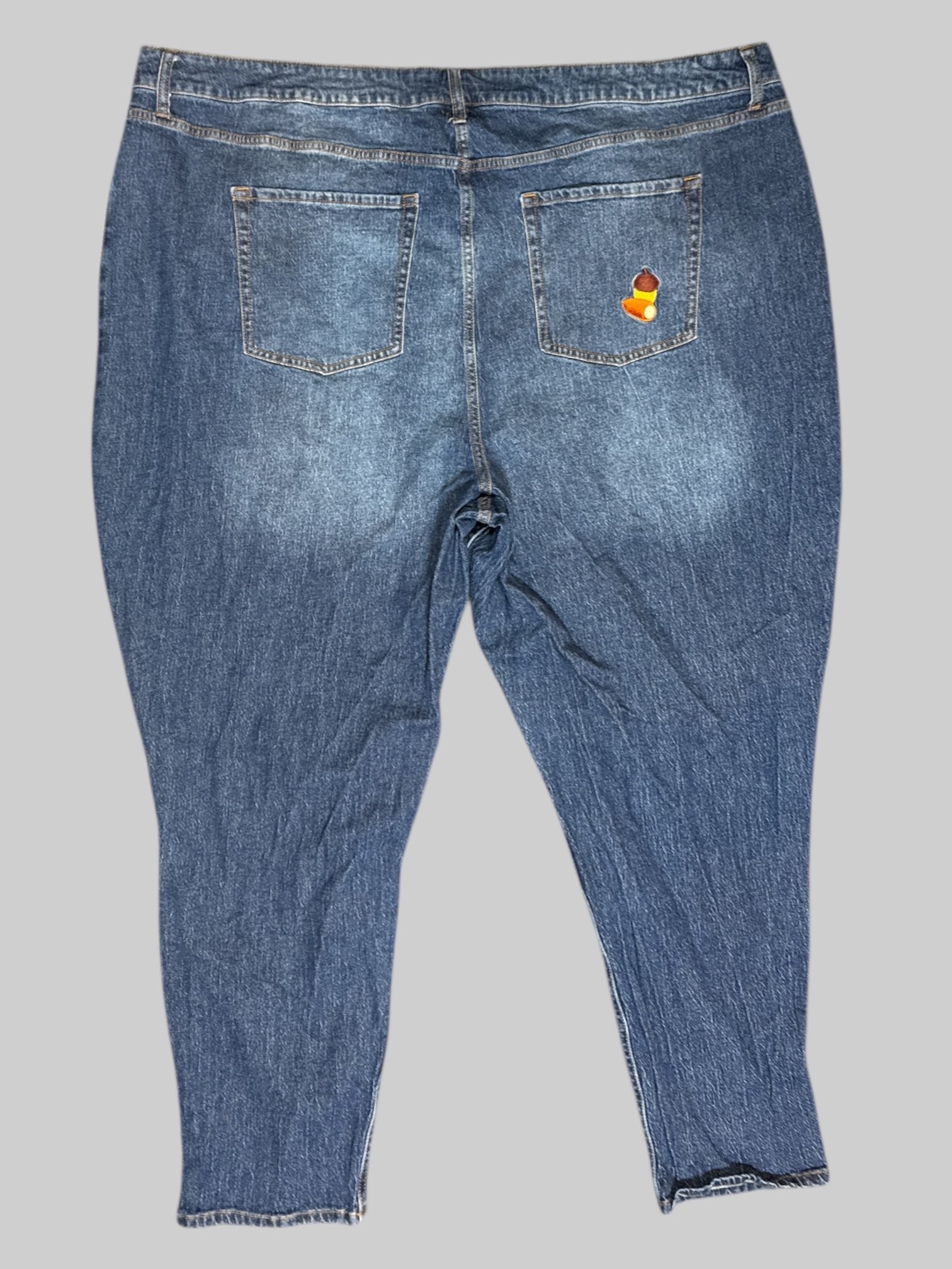 3X Disney Her Universe blue jeans with chip and dale prints and floral embroidery