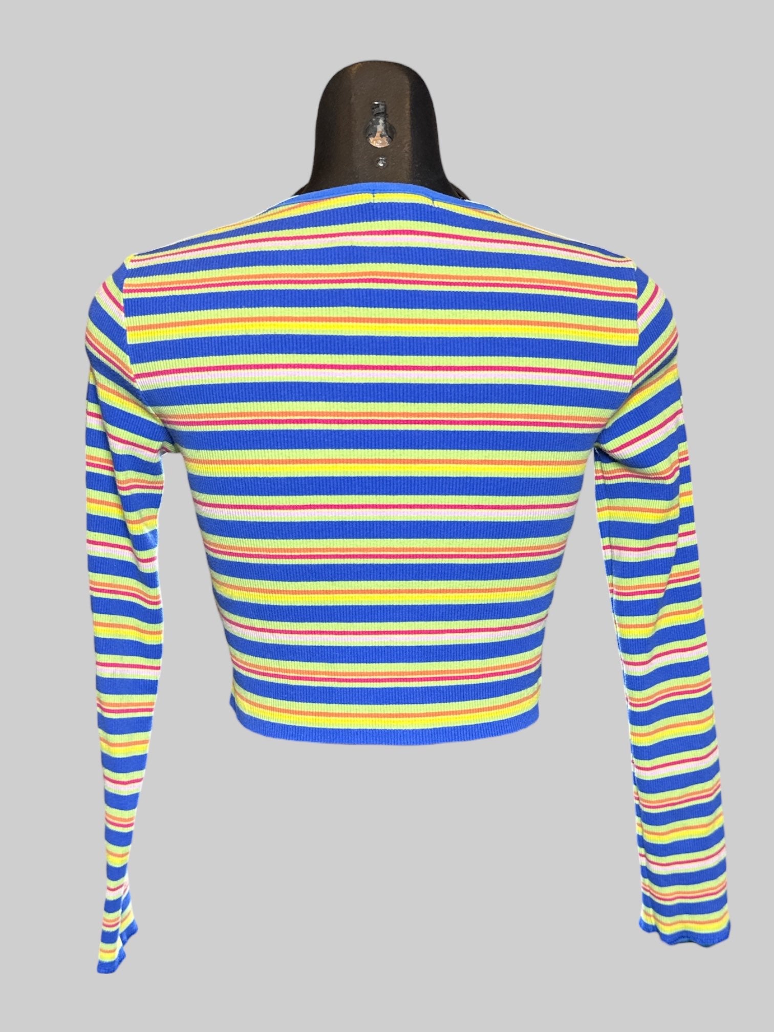 M Delia’s multicolor striped crop top with Delia’s patch