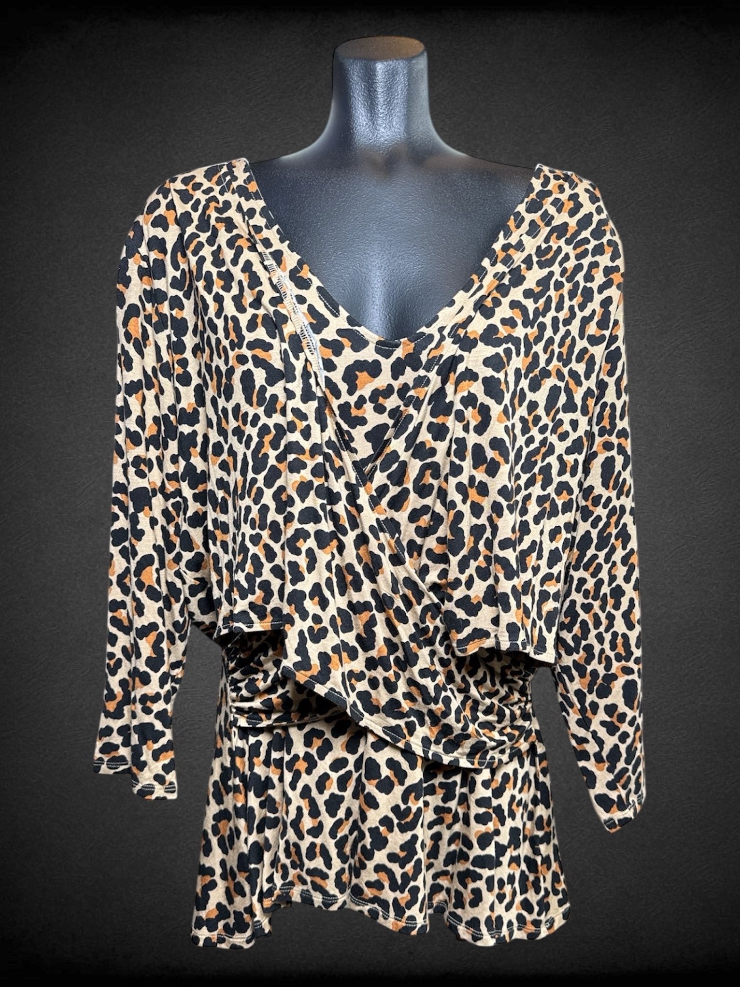 6X Lane Bryant NWT leopard print brown faux wrap top