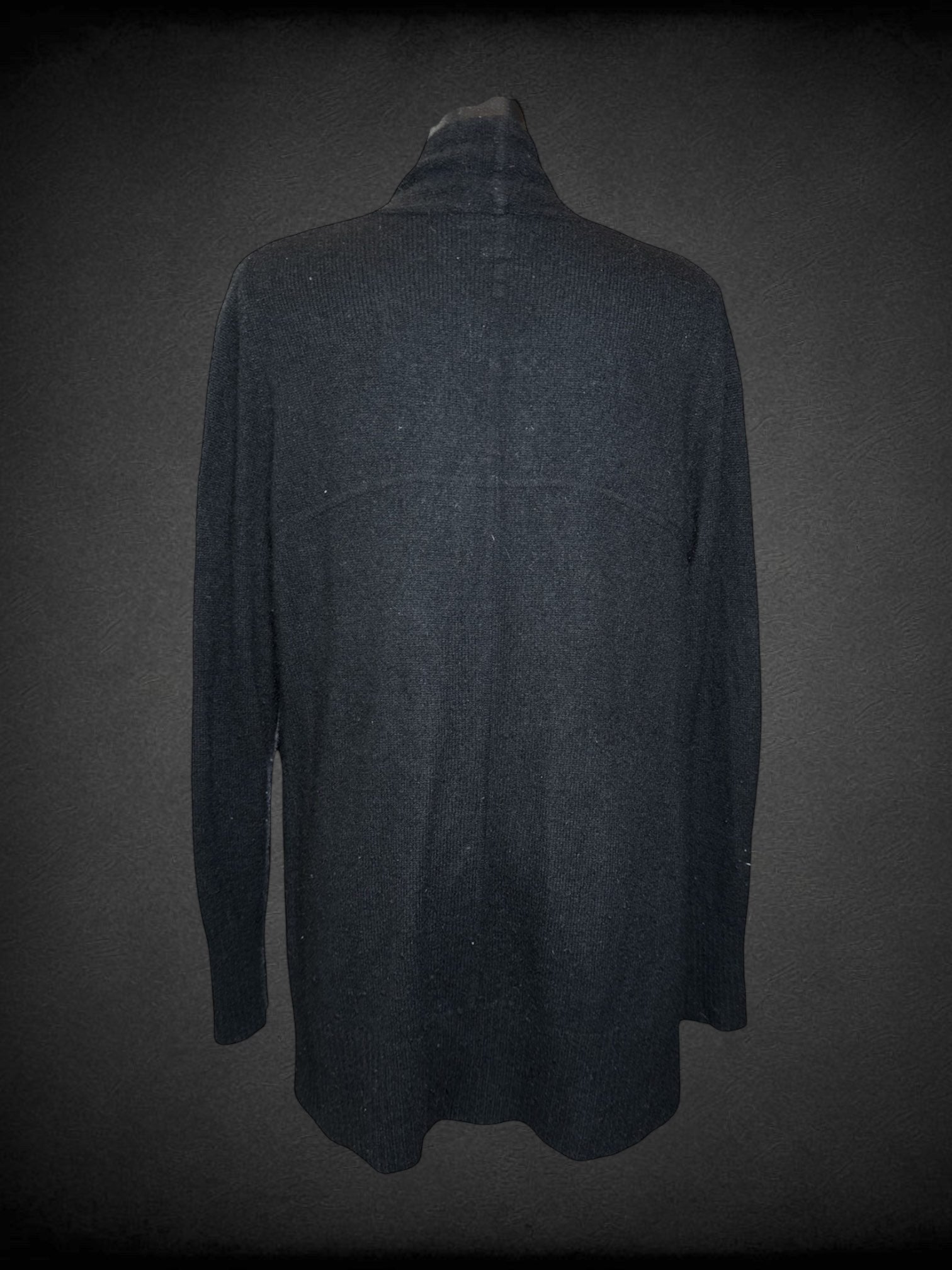 XL Joan Vass cashmere black flowy cardigan