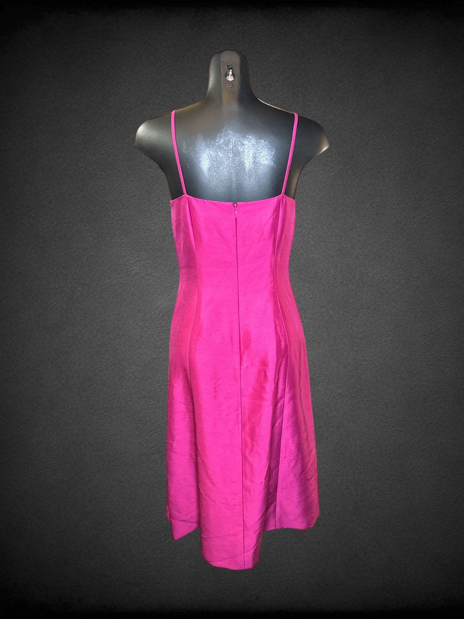 S Ann Taylor pink sleeveless dress with zipper on back, and paneled design