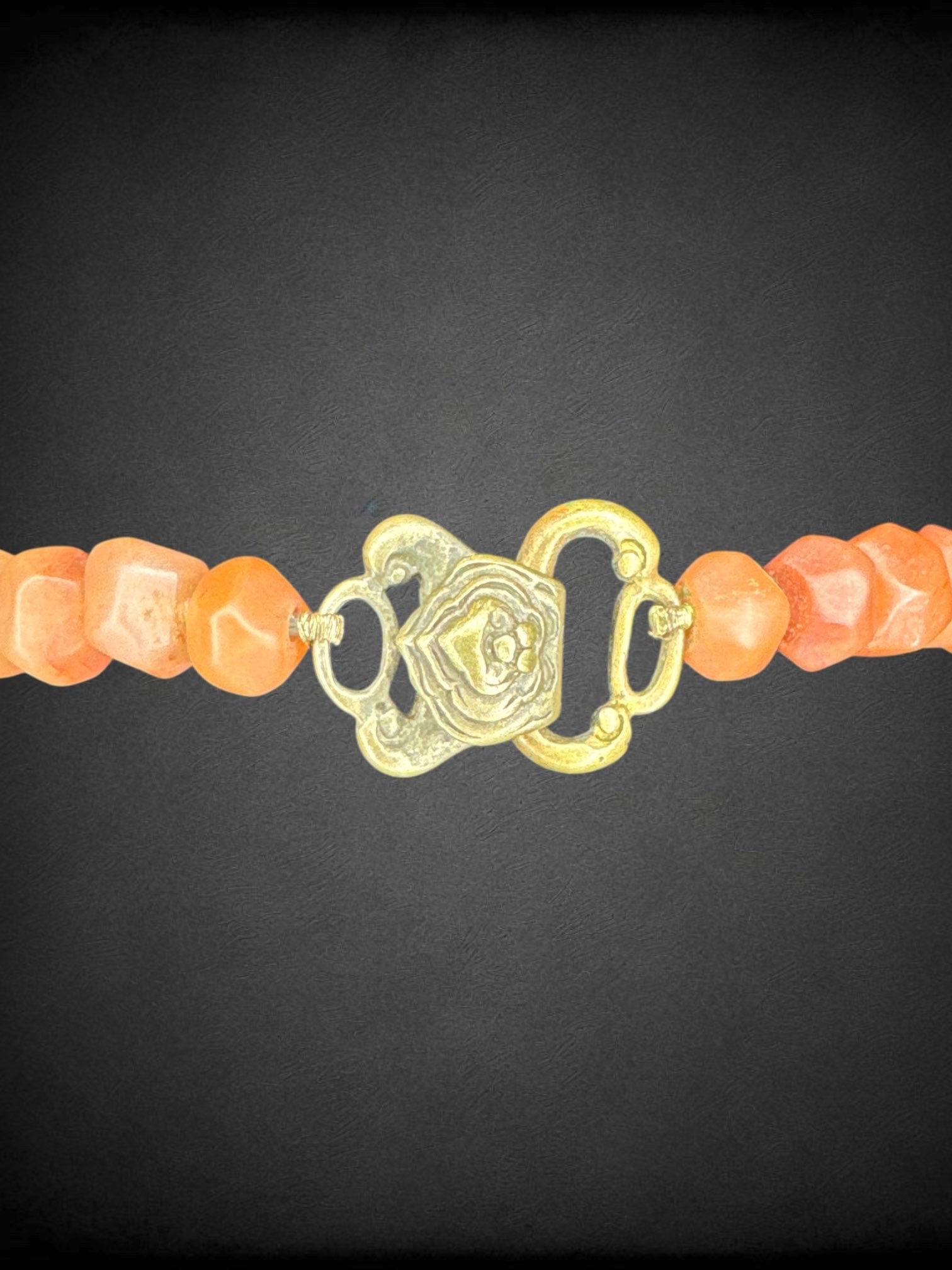 18” long Alice Kuo real gemstones, and presumed real ivory beaded necklace with animal engraved ivory beads