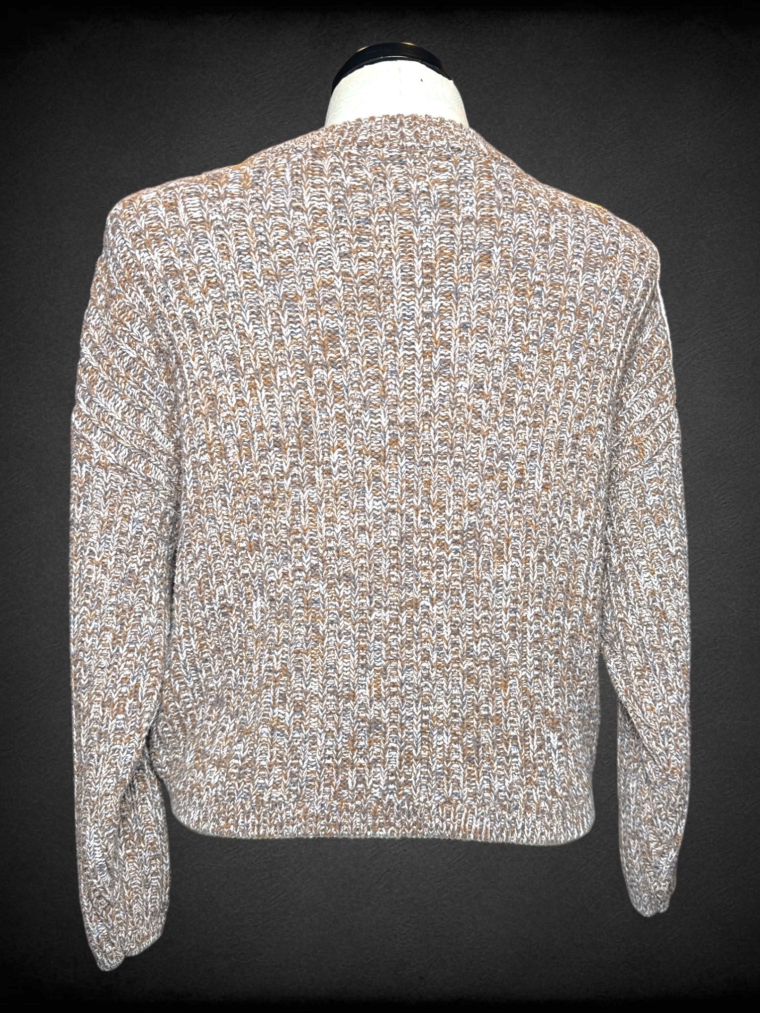 2X Universal Thread brown, white, and grayish purple knit sweater